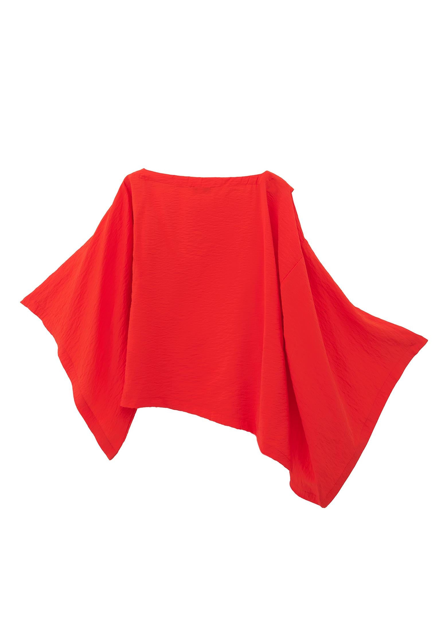 Asymmetric Blouse - SPICY ORANGE