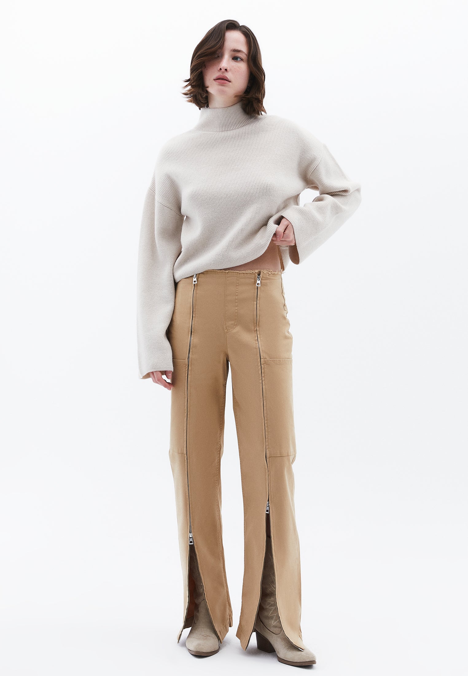 Straight Leg High Waist Trousers - STARFISH