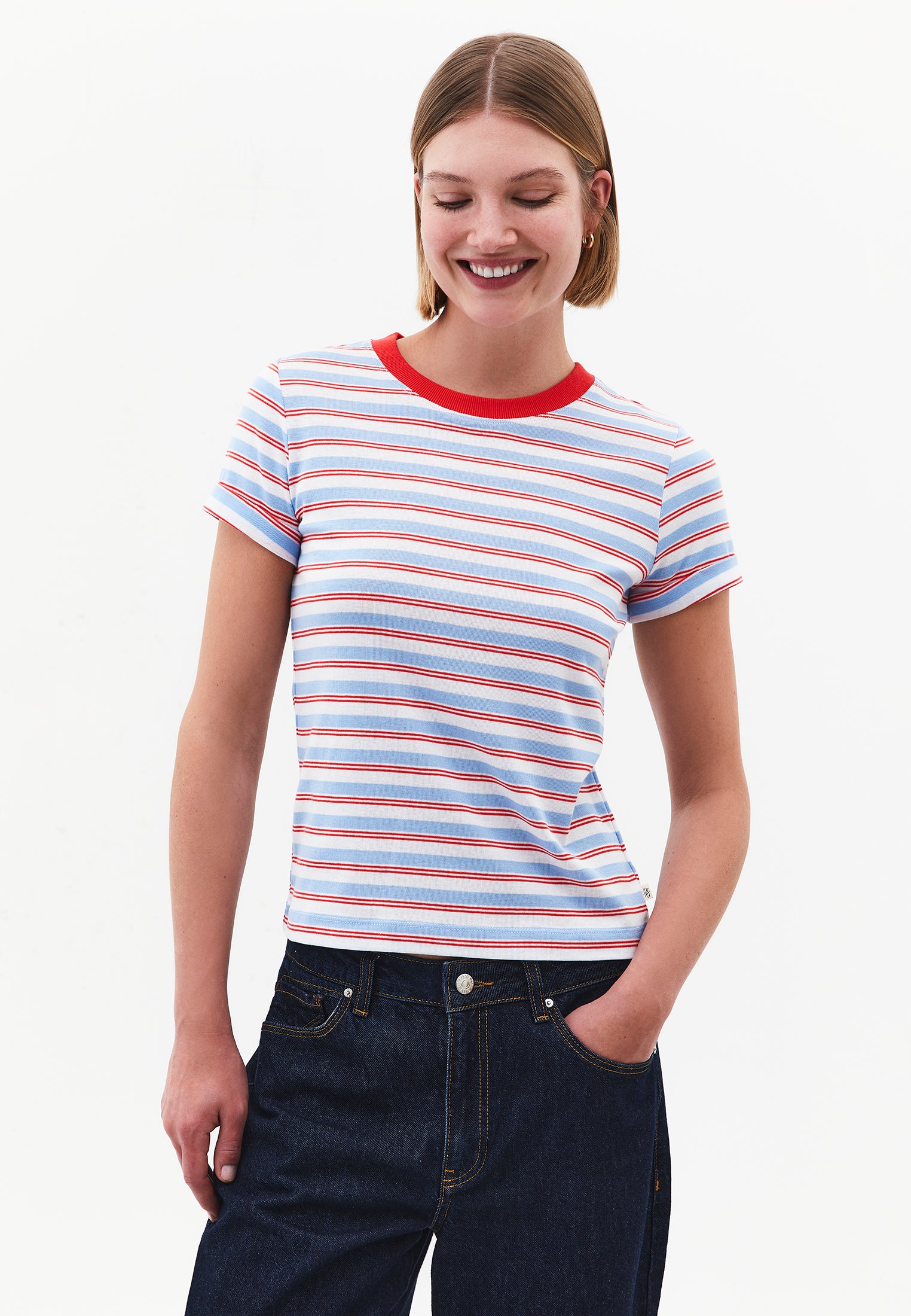 Standard Crew Neck T-Shirt - STRIPED COMB