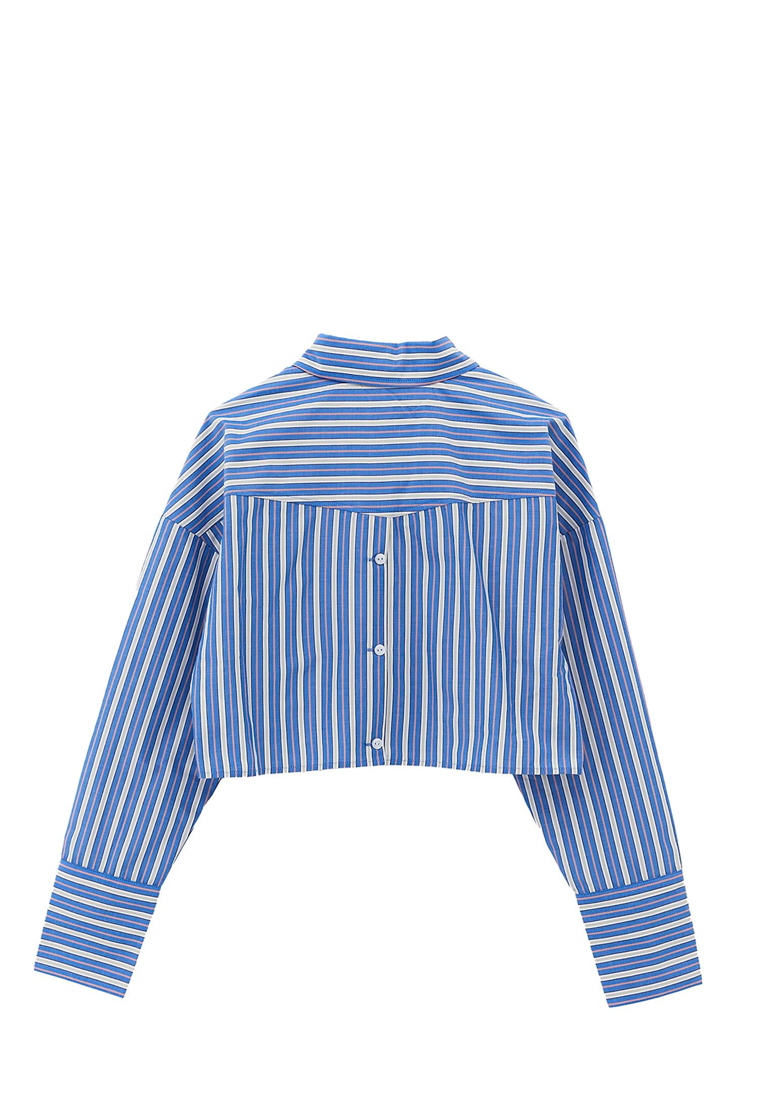 Striped Crop Shirt - STRIPED COMB