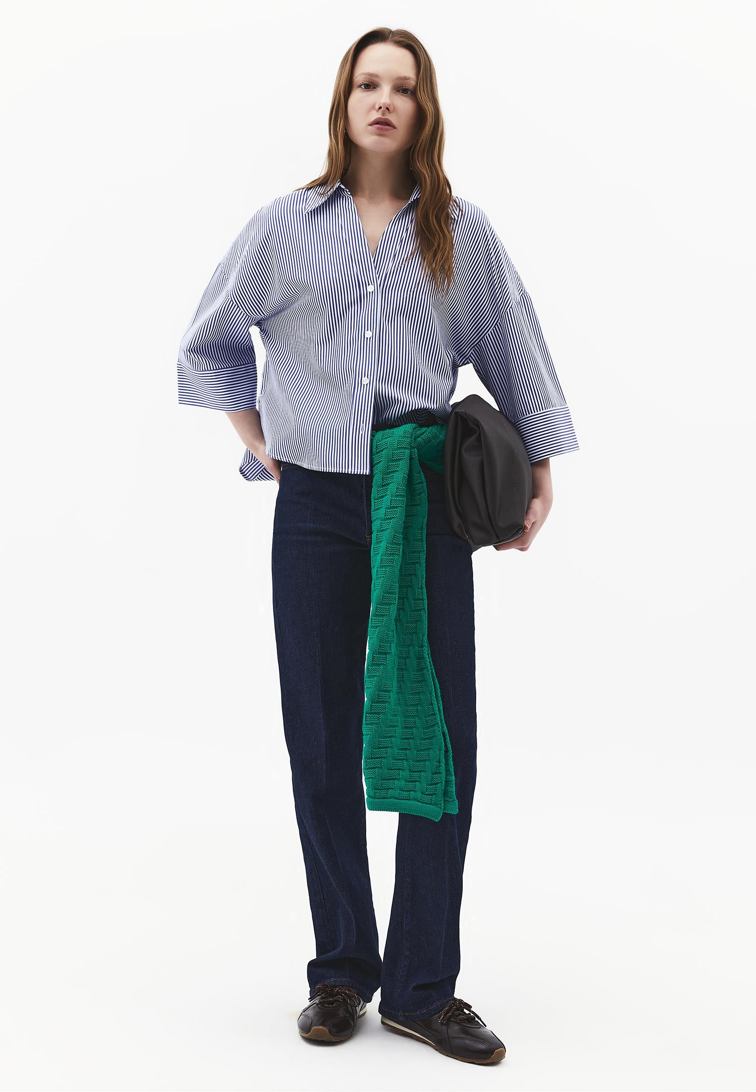 Oversize Shirt Top - STRIPE COMB