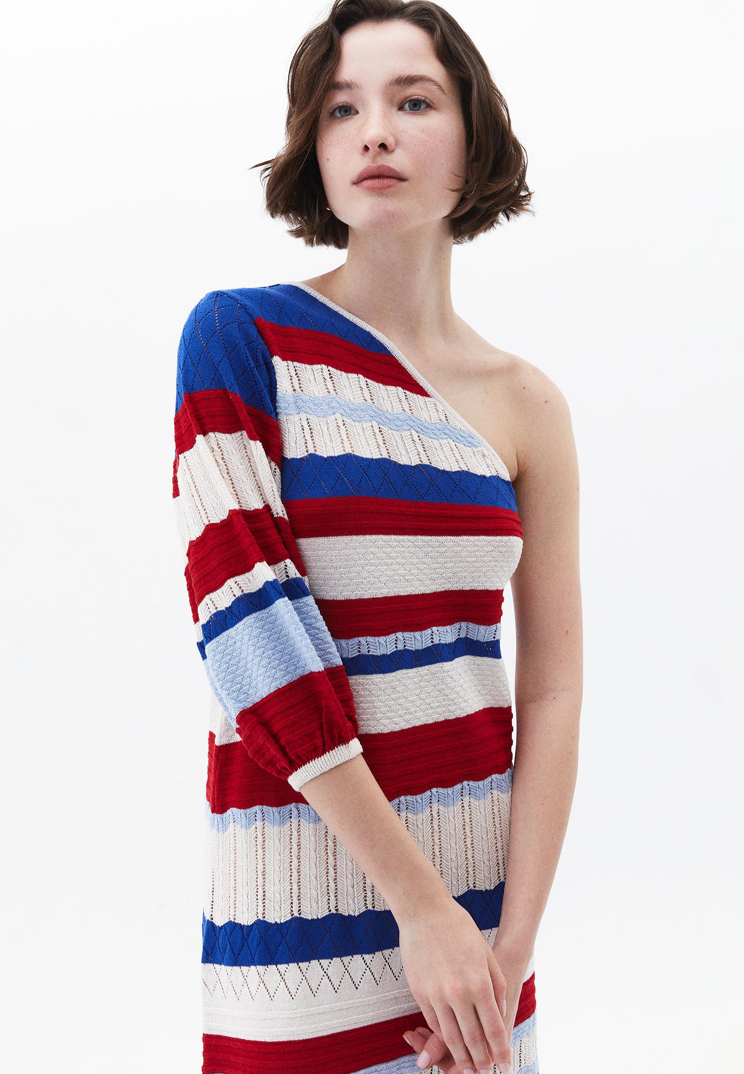One Shoulder Maxi Dress - STRIPE COMB