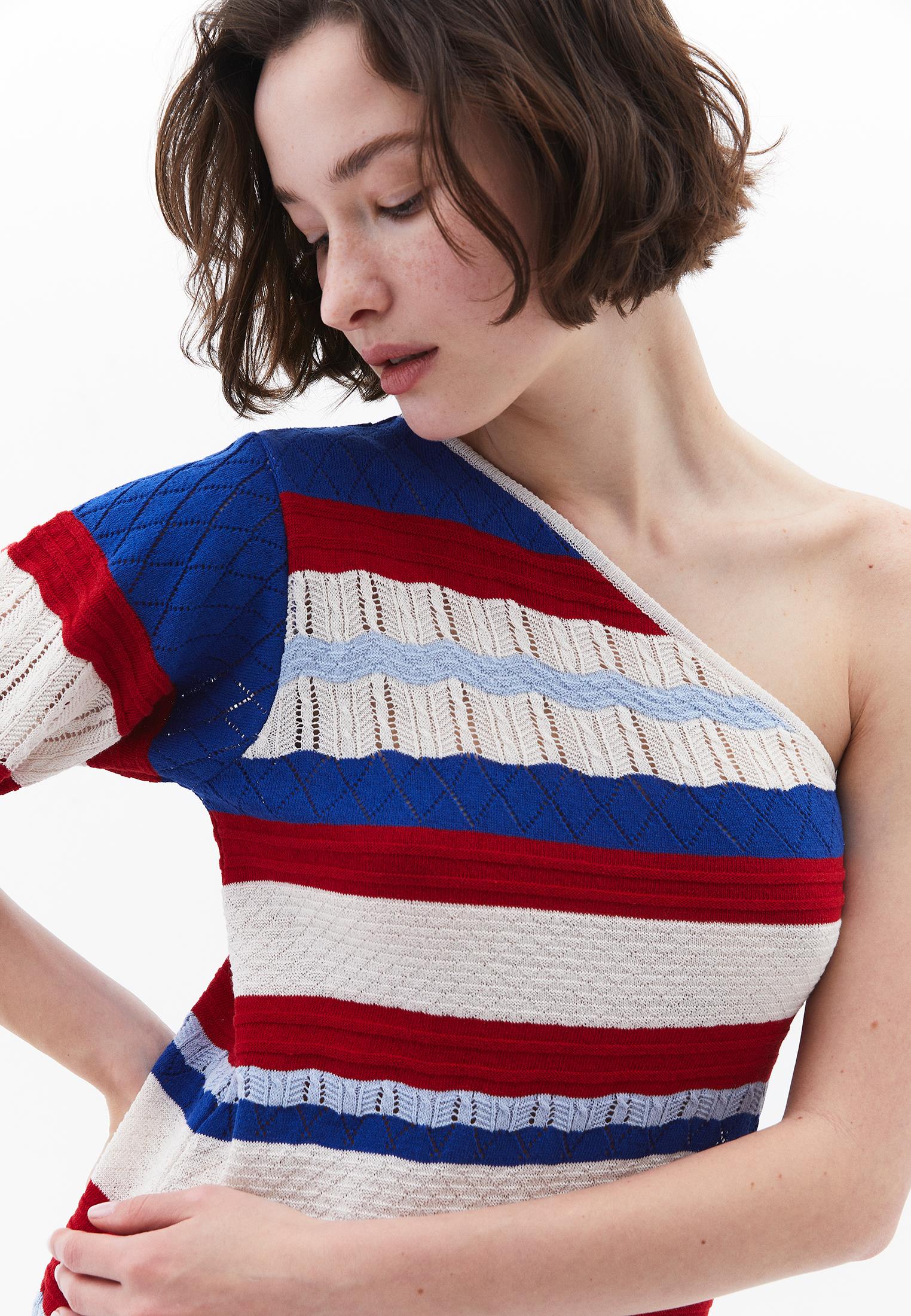 One Shoulder Maxi Dress - STRIPE COMB