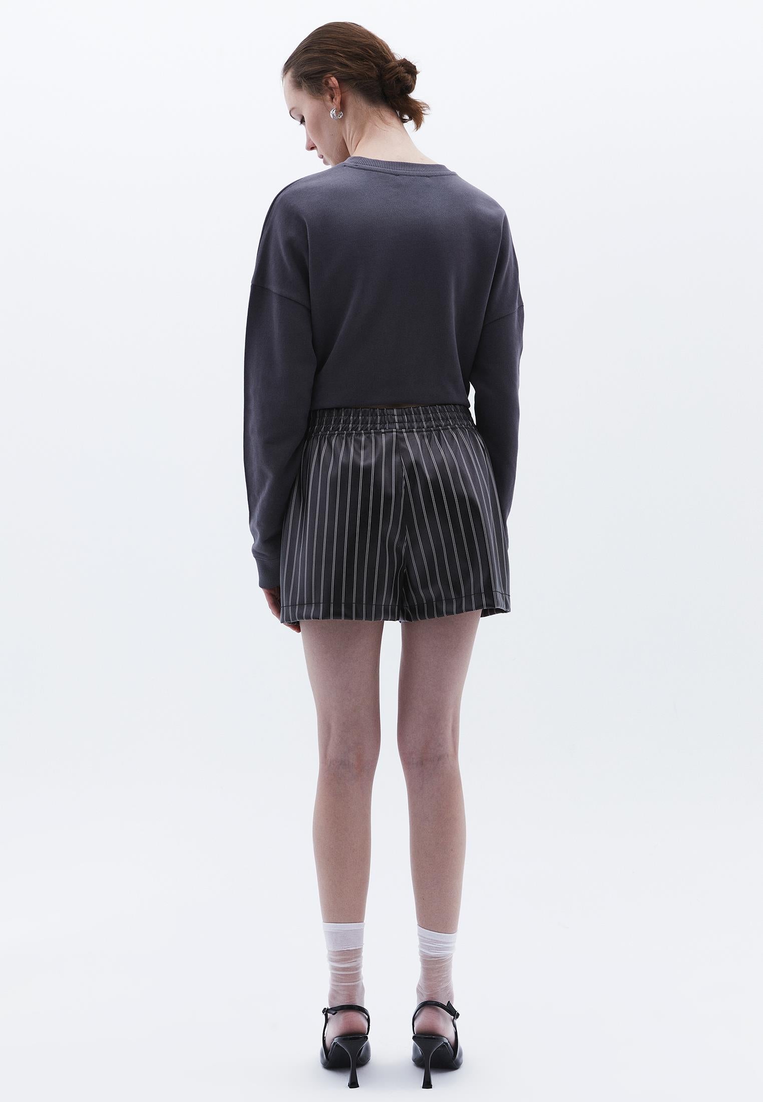 Elastic Waist Loose Fit Shorts - STRIPE COMB