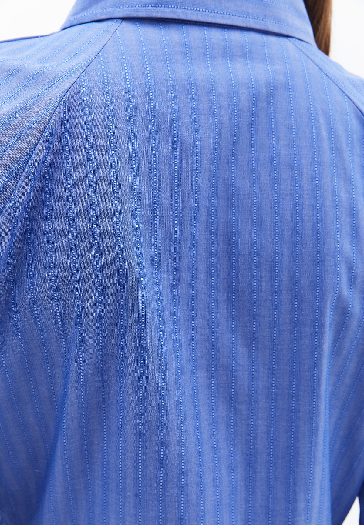 Raglan Sleeve Shirt Collar Slim Shirt - STRIPE COMB