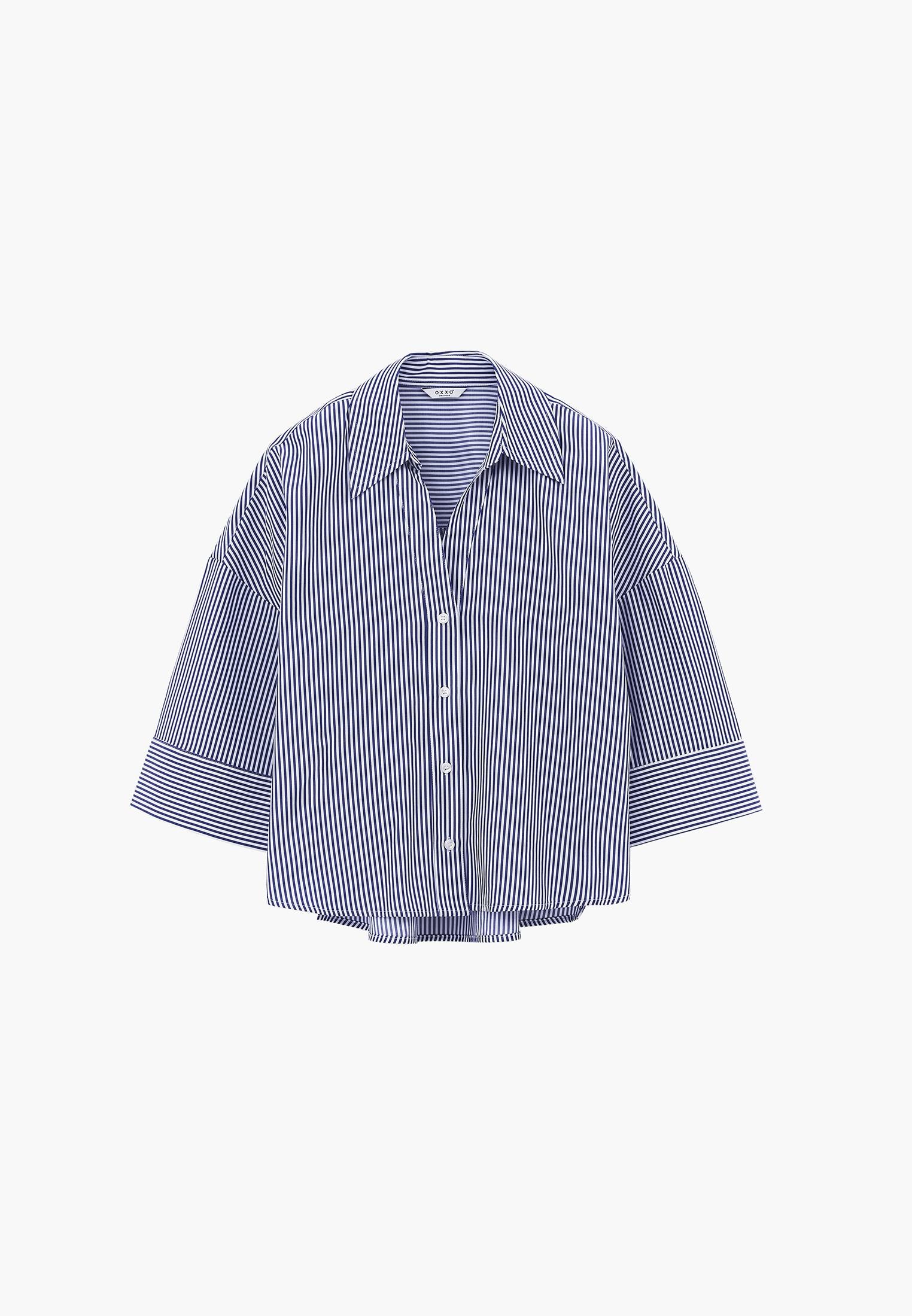 Oversize Shirt Top - STRIPE COMB