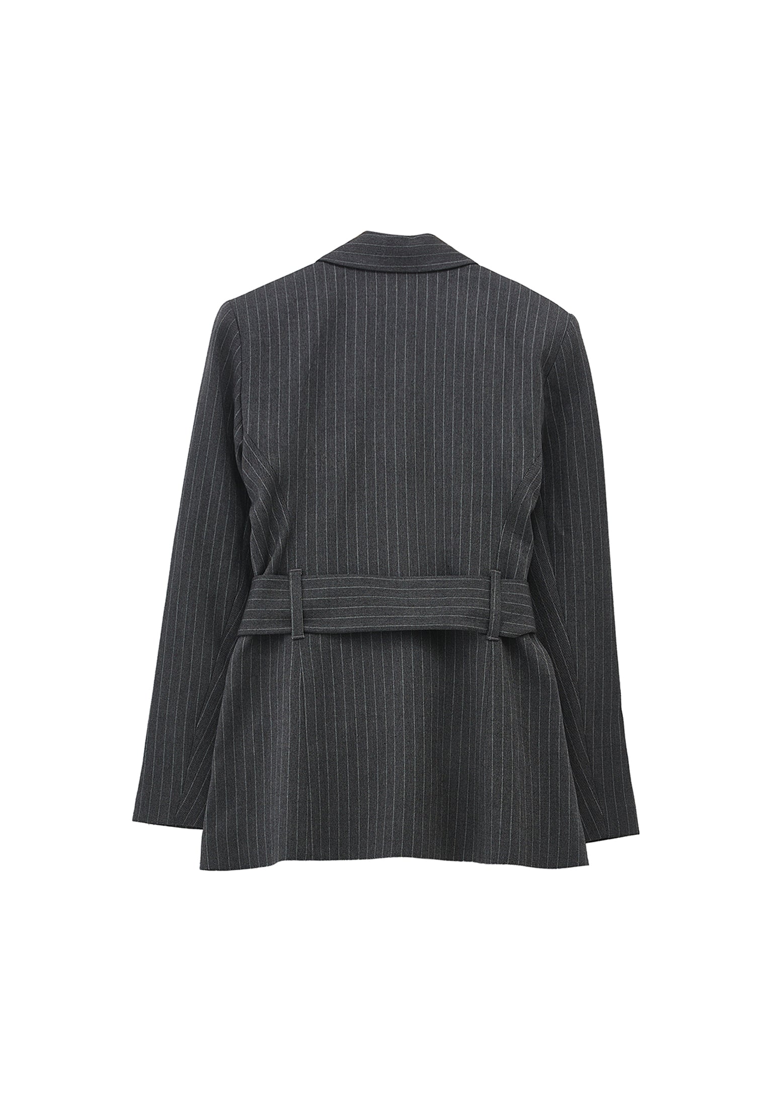 Oversize Jacket With Belt Detail - STRIPE COMB