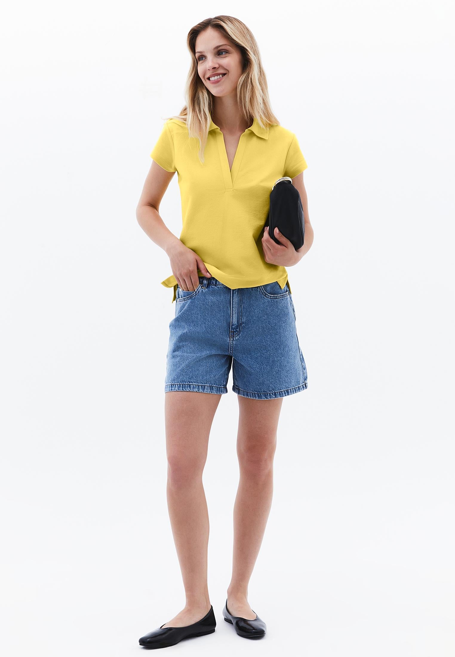 Polo Collar T-Shirt - SUNSHINE
