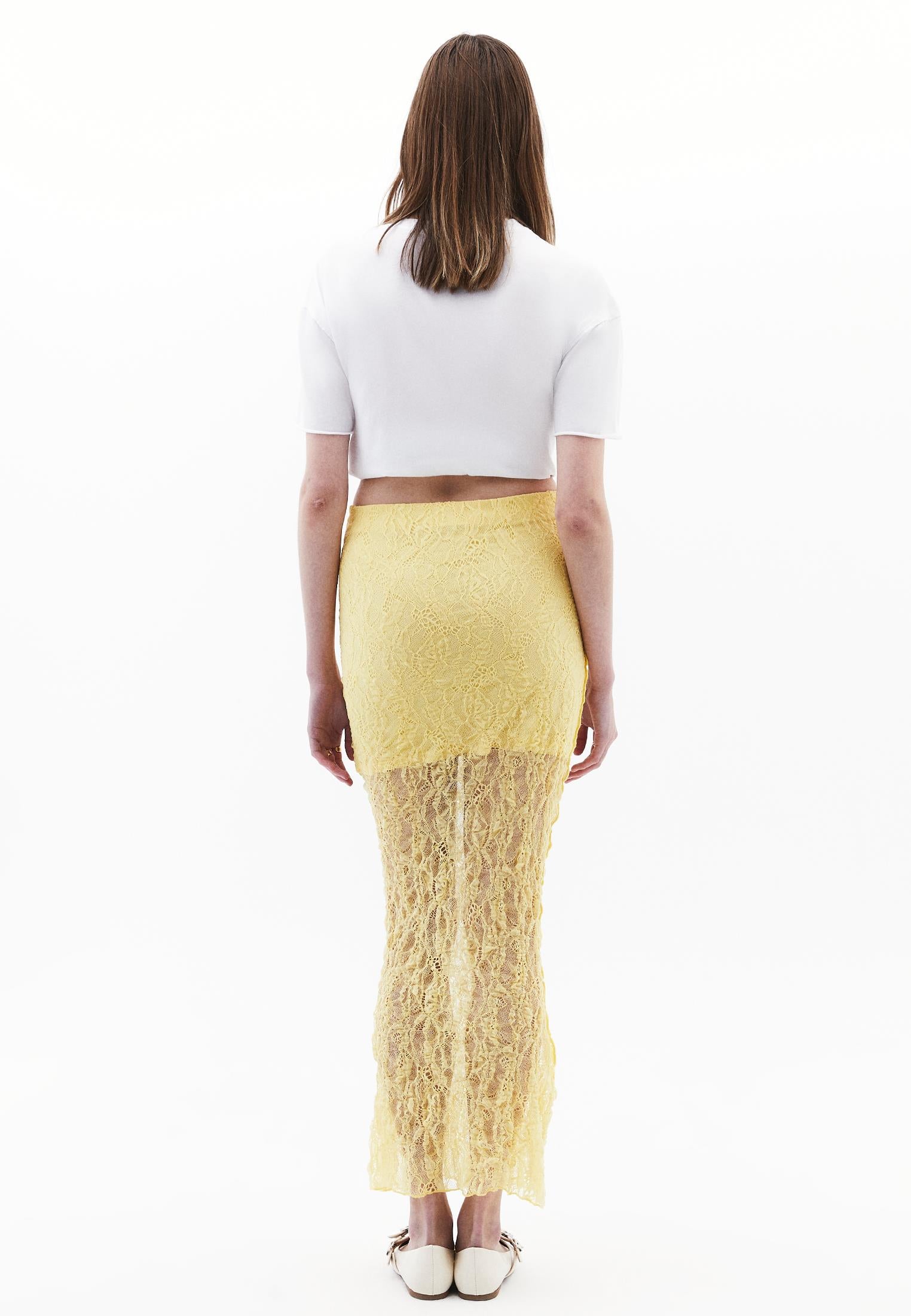 Long, High Waist, Elastic Skirt Ribana - SUNSHINE