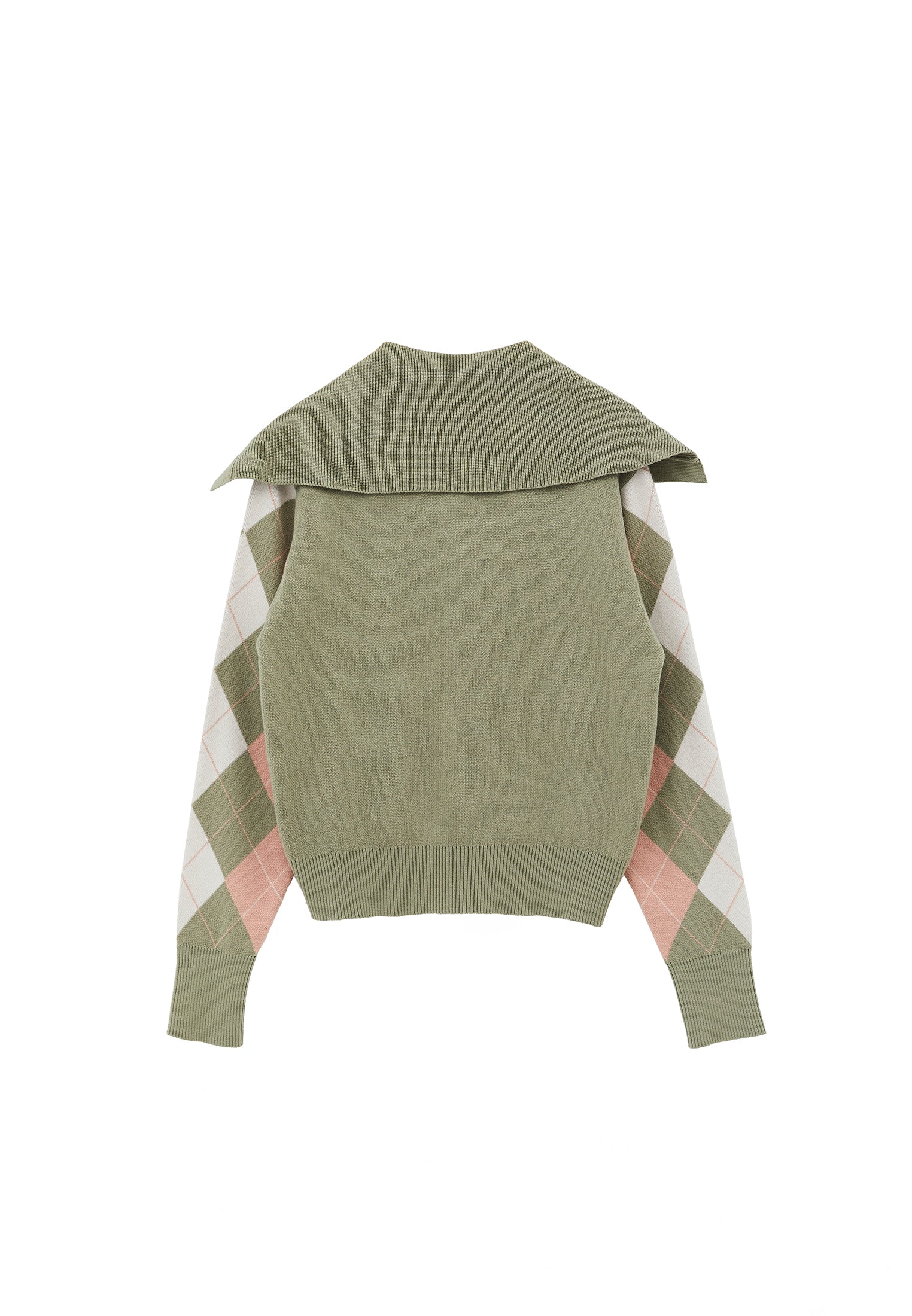 Loose Sweater With Polo Neck Button Detail - TEA COMB