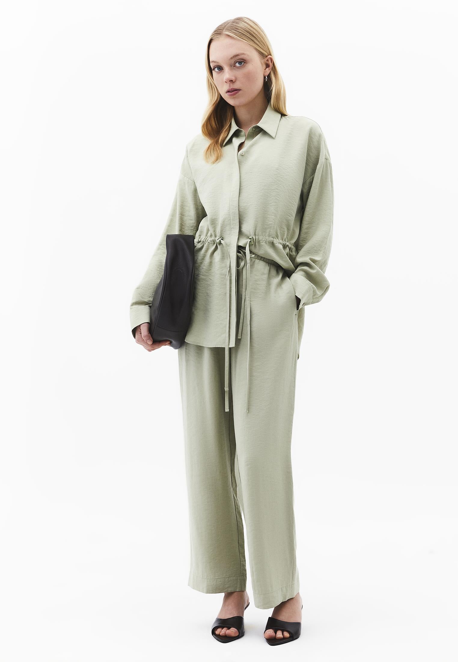 High Waist Straight Pants - TEA