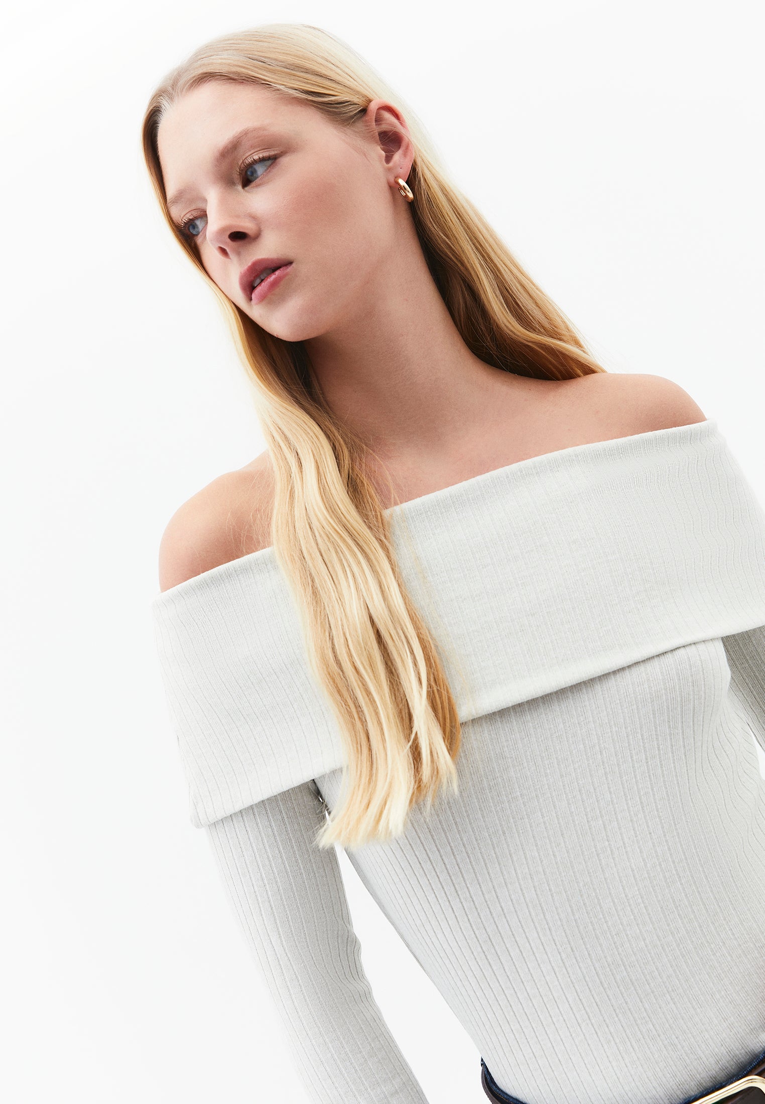 Drop Shoulder Long Sleeve Knit Sweater - TEA