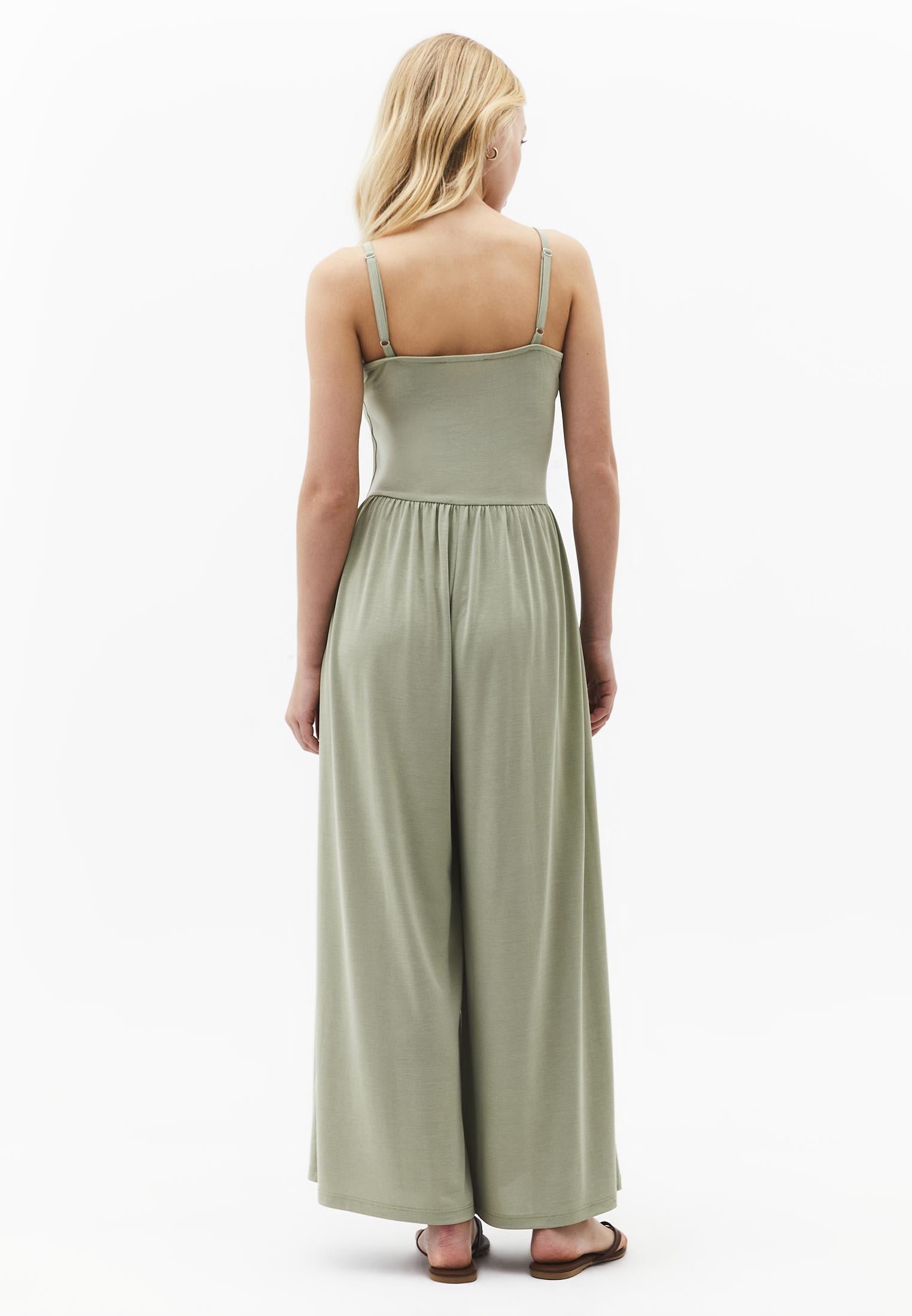 V Neck Long Jumpsuit - TEA