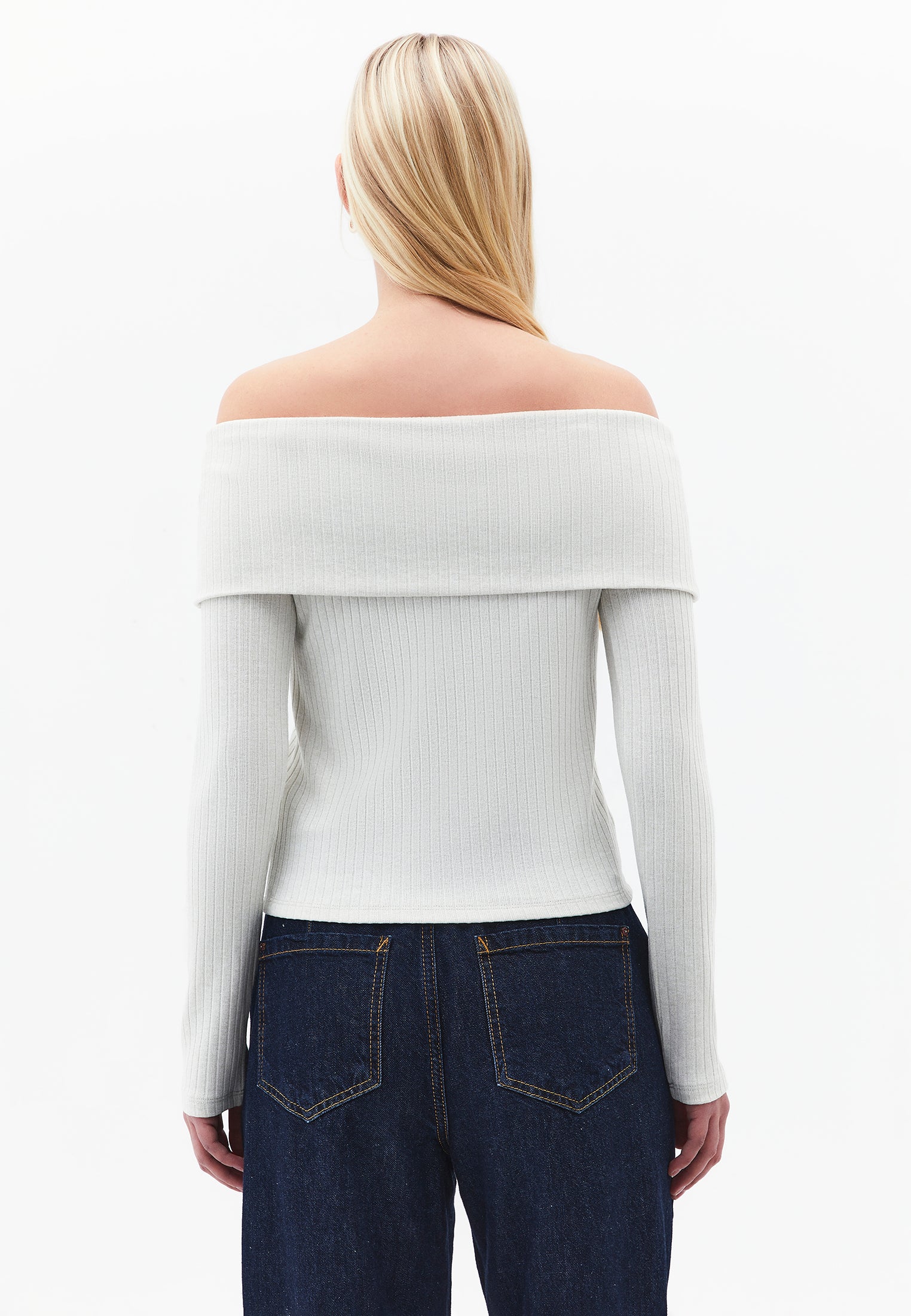Drop Shoulder Long Sleeve Knit Sweater - TEA