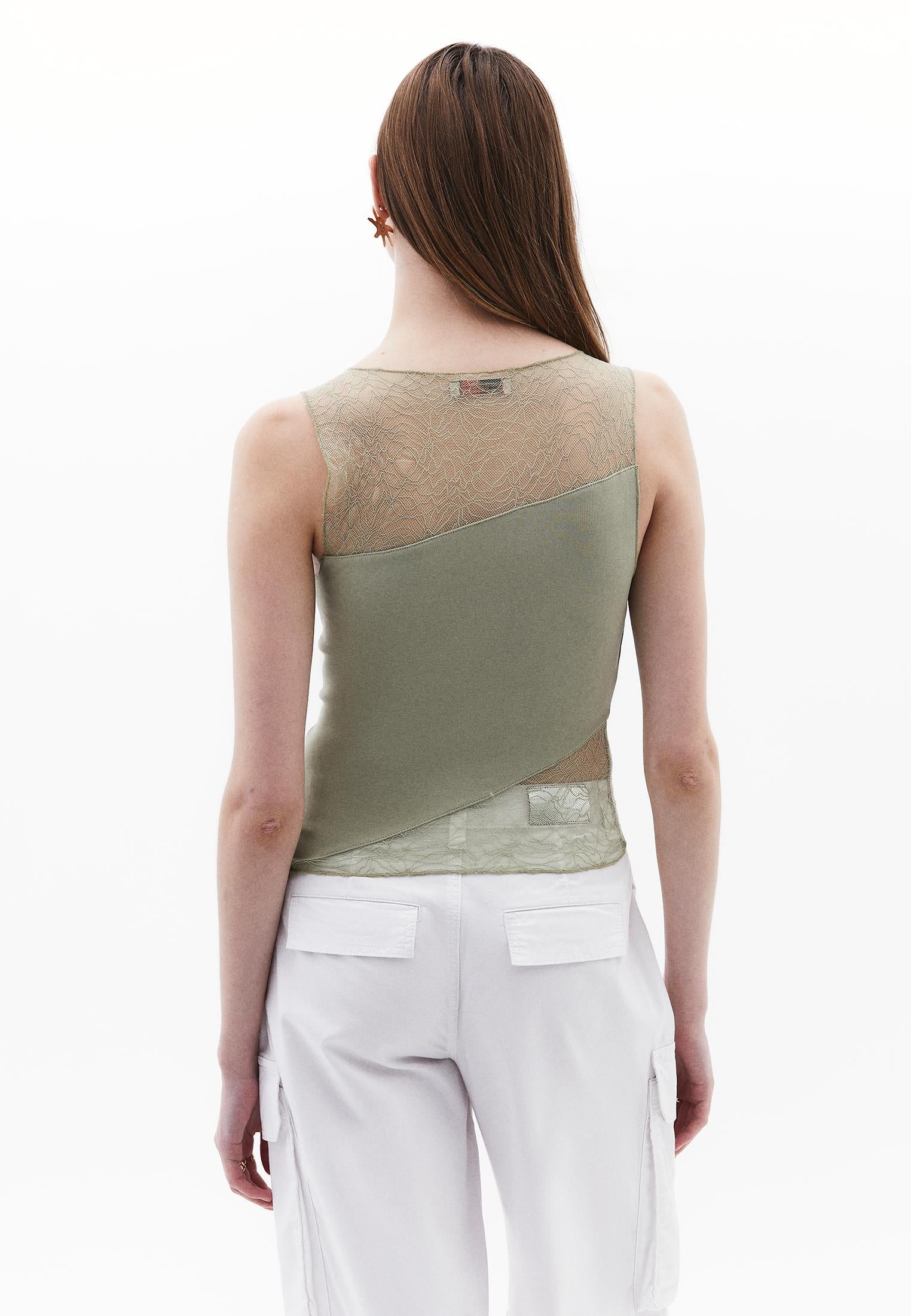 Boat Neck Bodycon Standard Tank Top - TEA