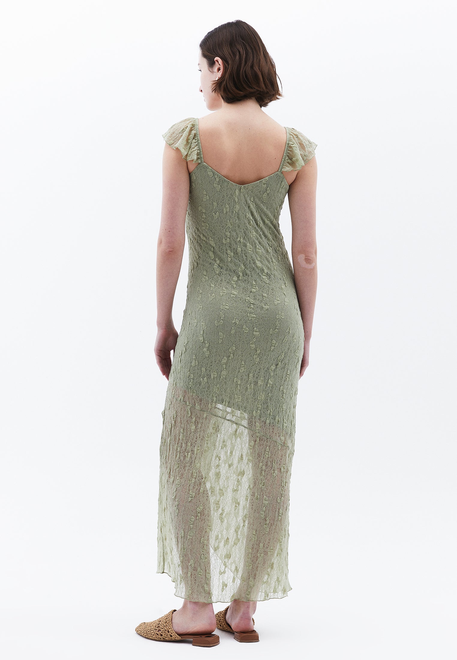 V Neck Long Maxi Dress - TEA