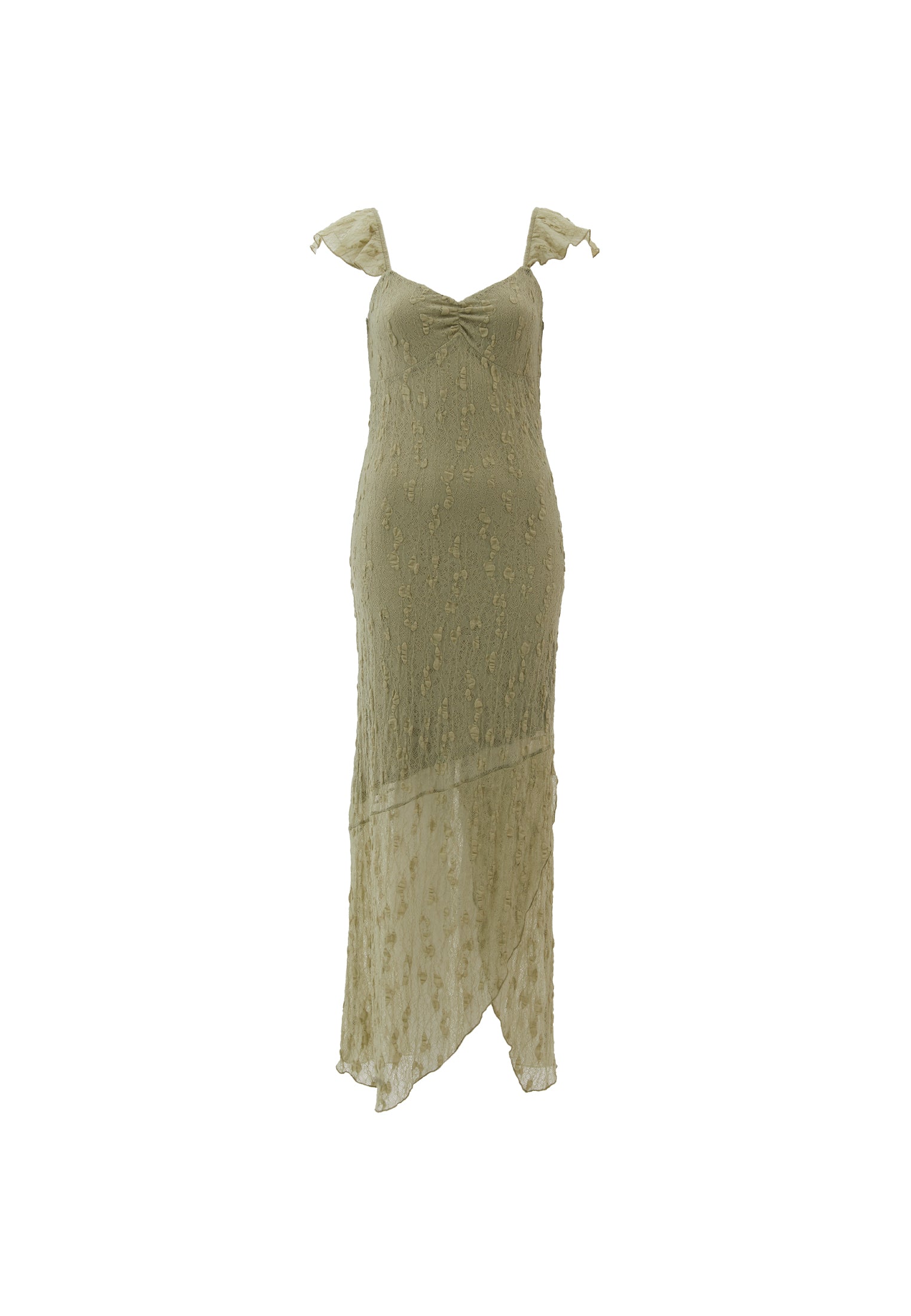 V Neck Long Maxi Dress - TEA