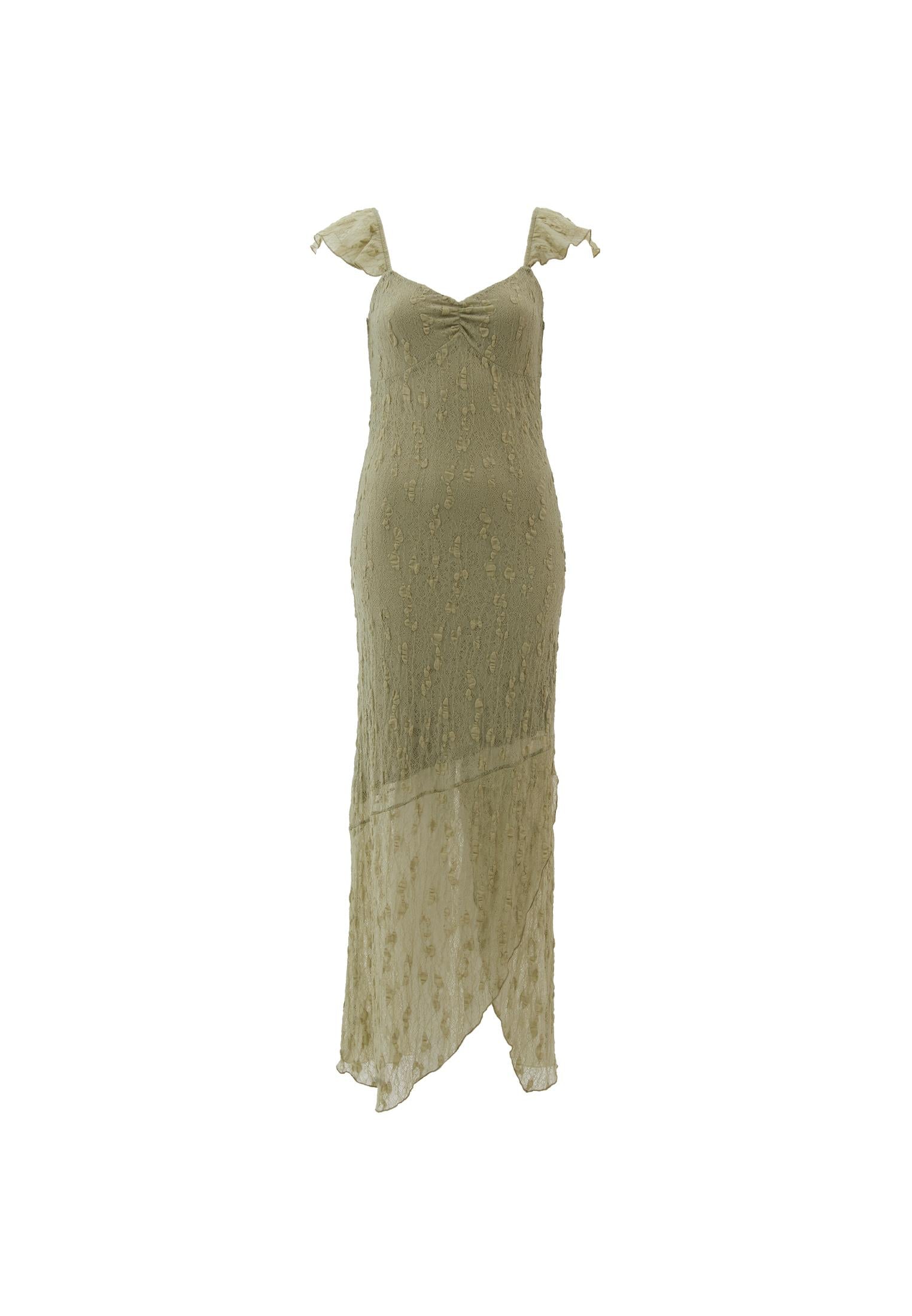 V Neck Long Maxi Dress - TEA