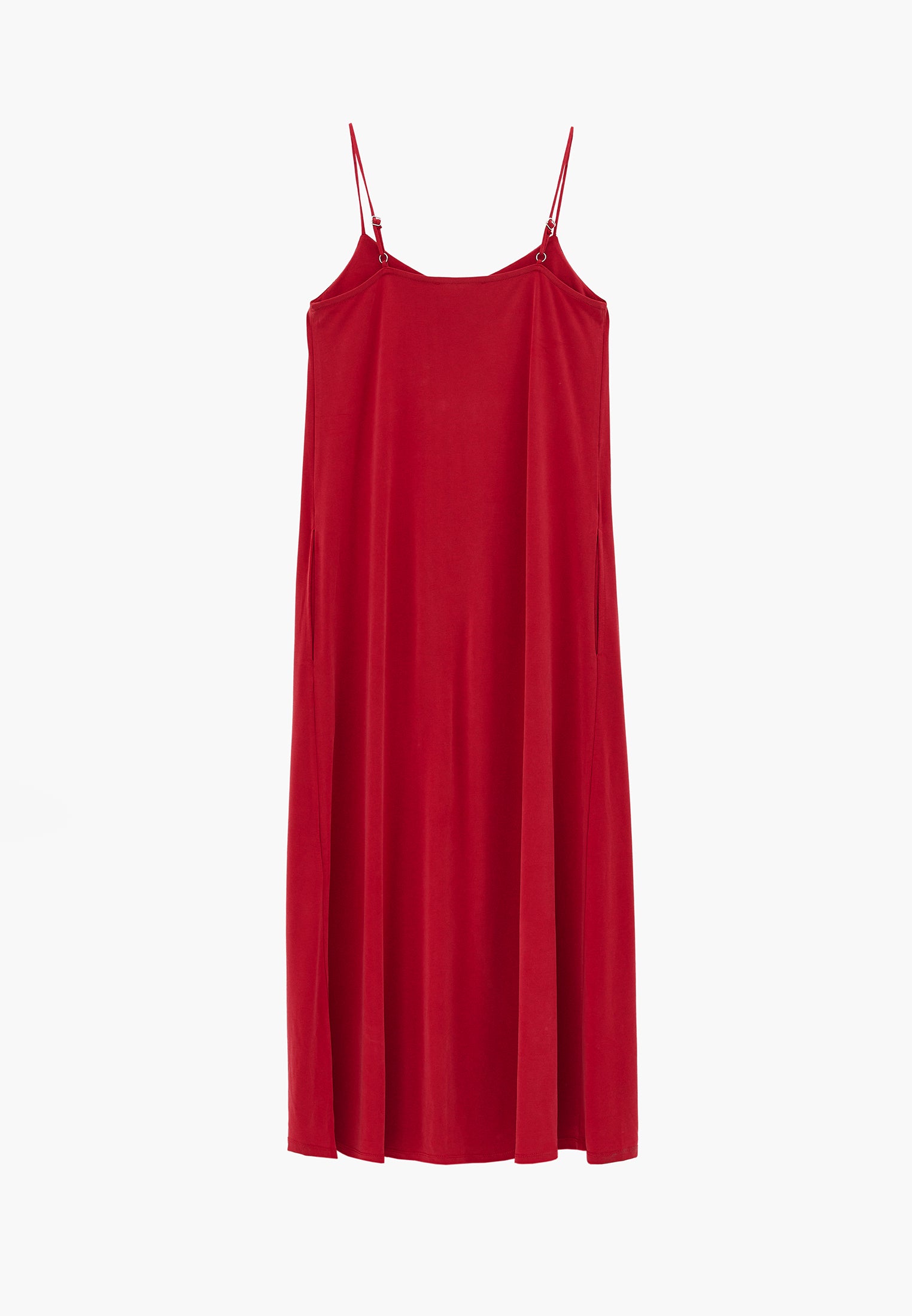Strappy V Neck Midi Dress - TOMATO PUREE
