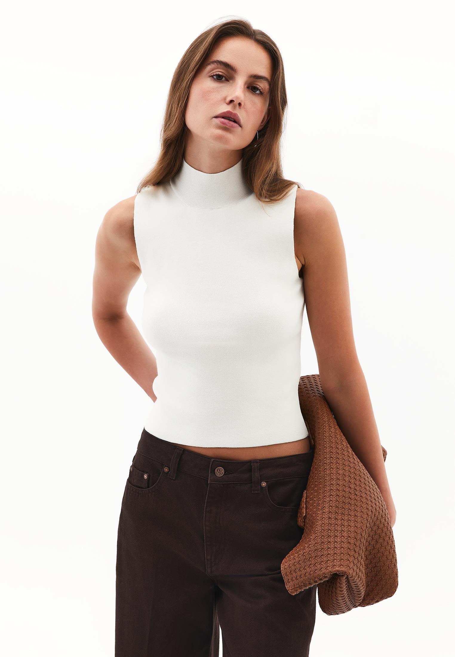 High Neck Tank Top - TURTLEDOVE