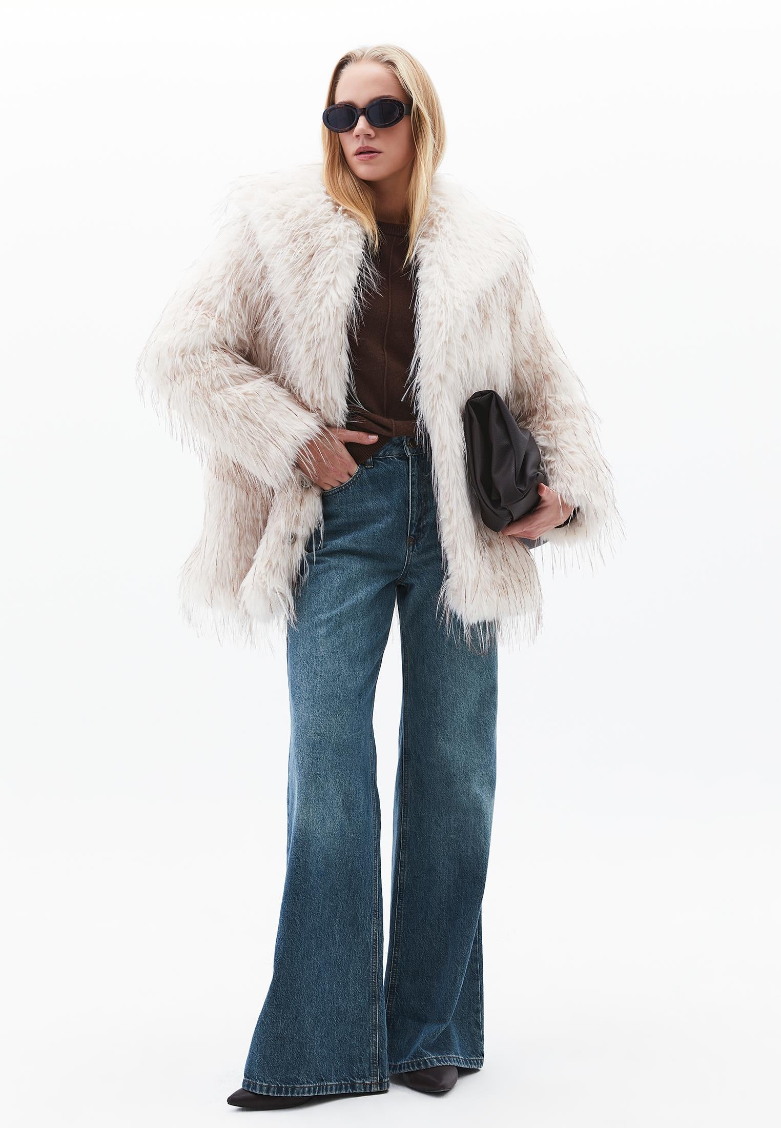 Shawl Collar Oversize Tunic Coat - TURTLEDOVE