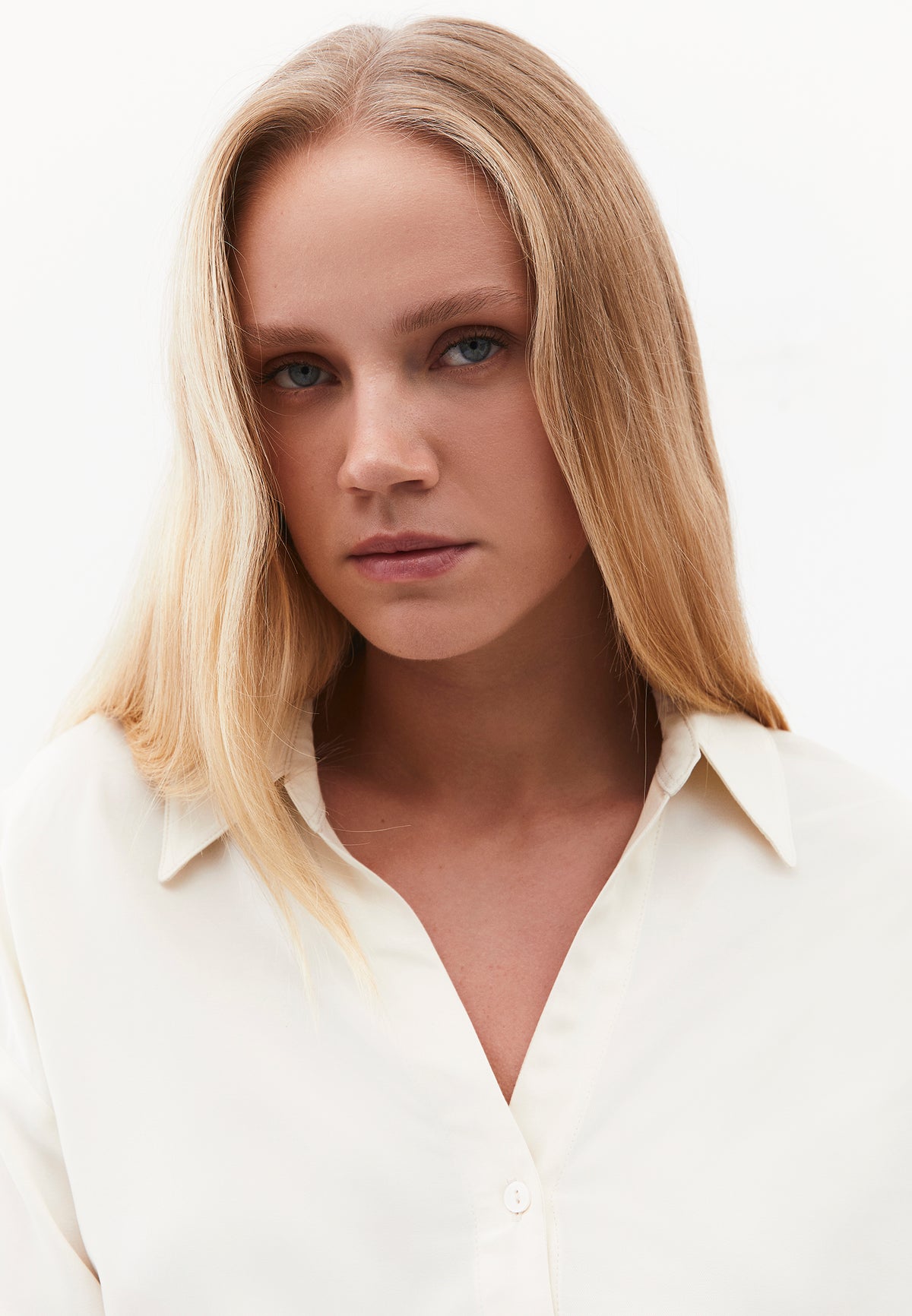 Long Sleeve Shirt with Button Detail and Shirt Collar - TURTLEDOVE