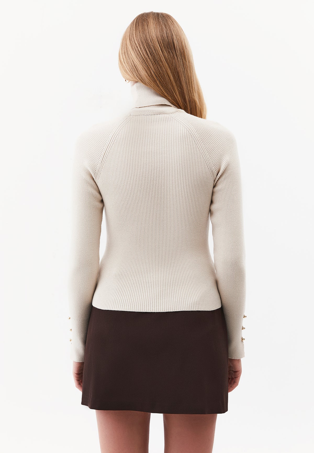 Turtleneck Raglan Sleeve Knitwear - TURTLEDOVE