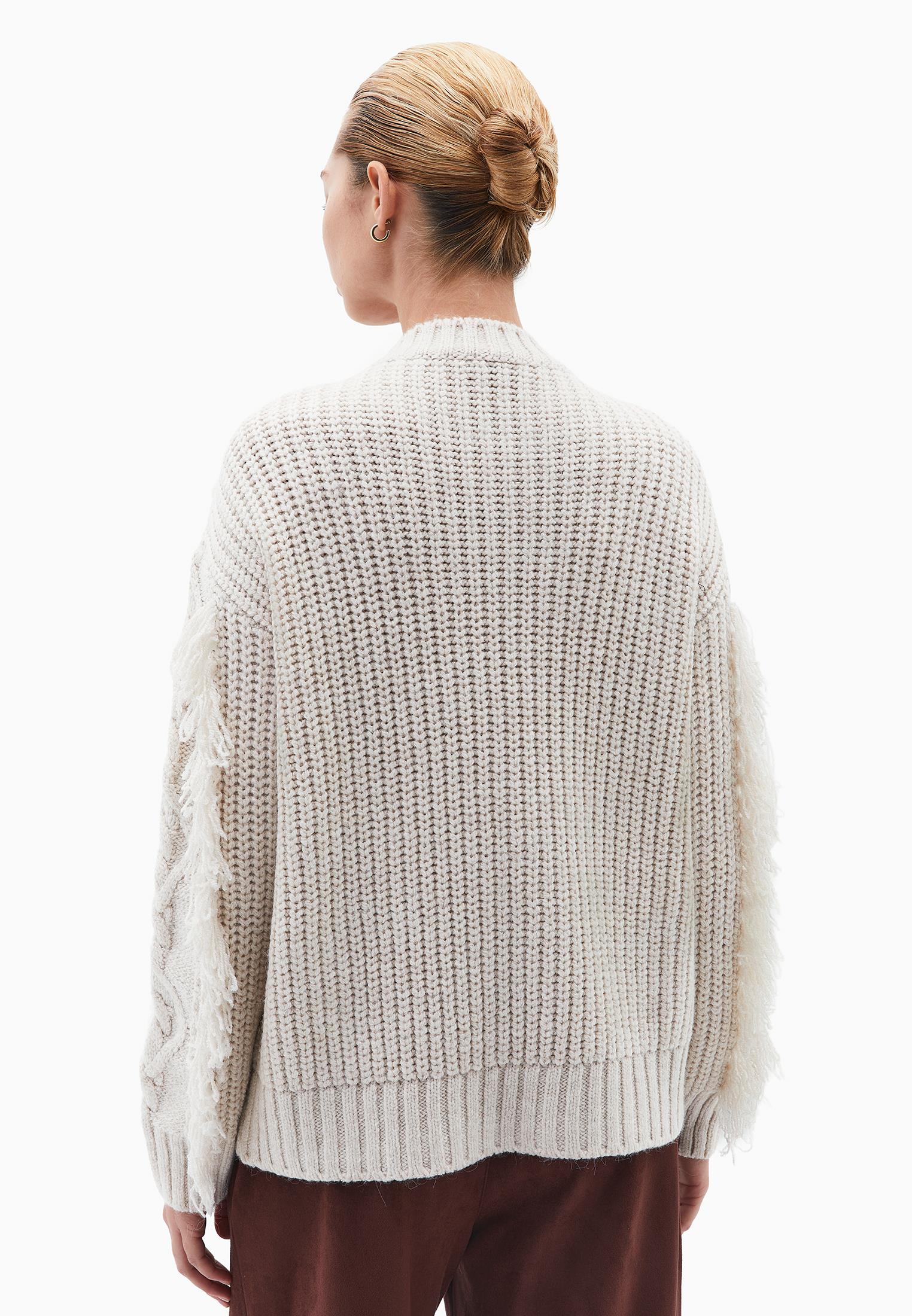 Knit Sweater With Ribbed Details And Crew Neck - TURTLEDOVE
