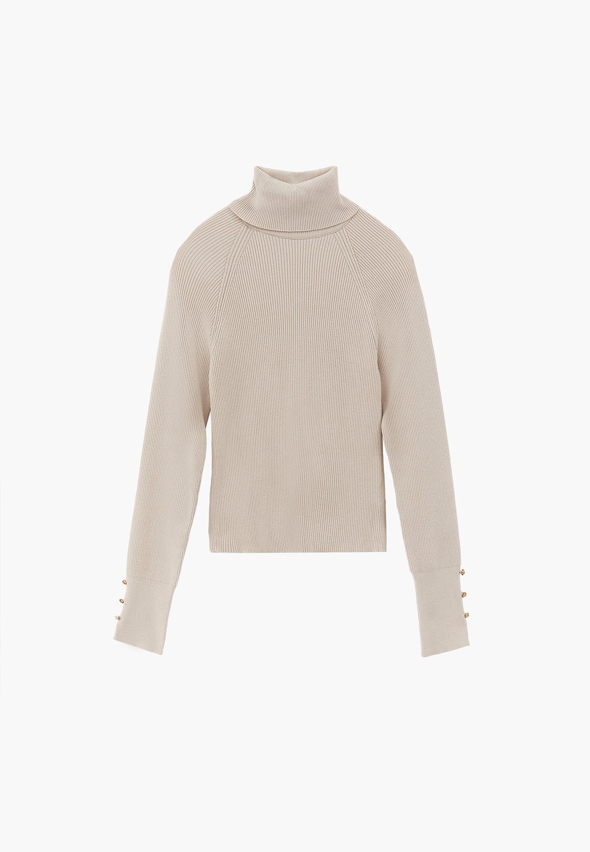 Turtleneck Raglan Sleeve Knitwear - TURTLEDOVE