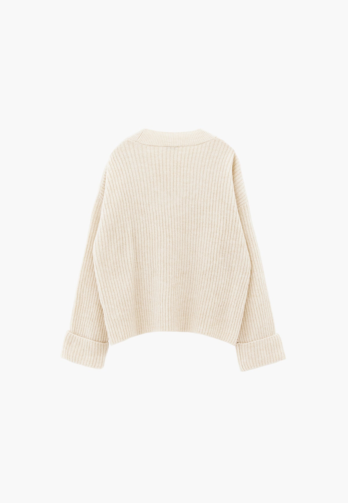 Loose V-Neck Sweater - TURTLEDOVE