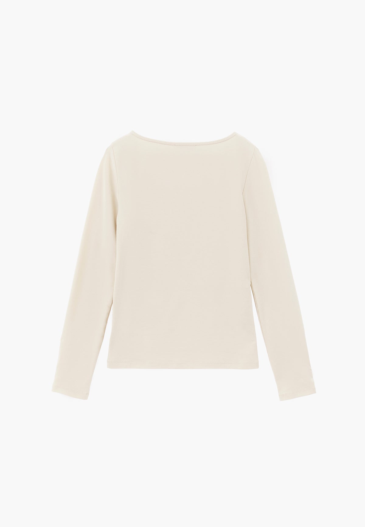 Long Sleeve T-Shirt with Collar Detail - TURTLEDOVE
