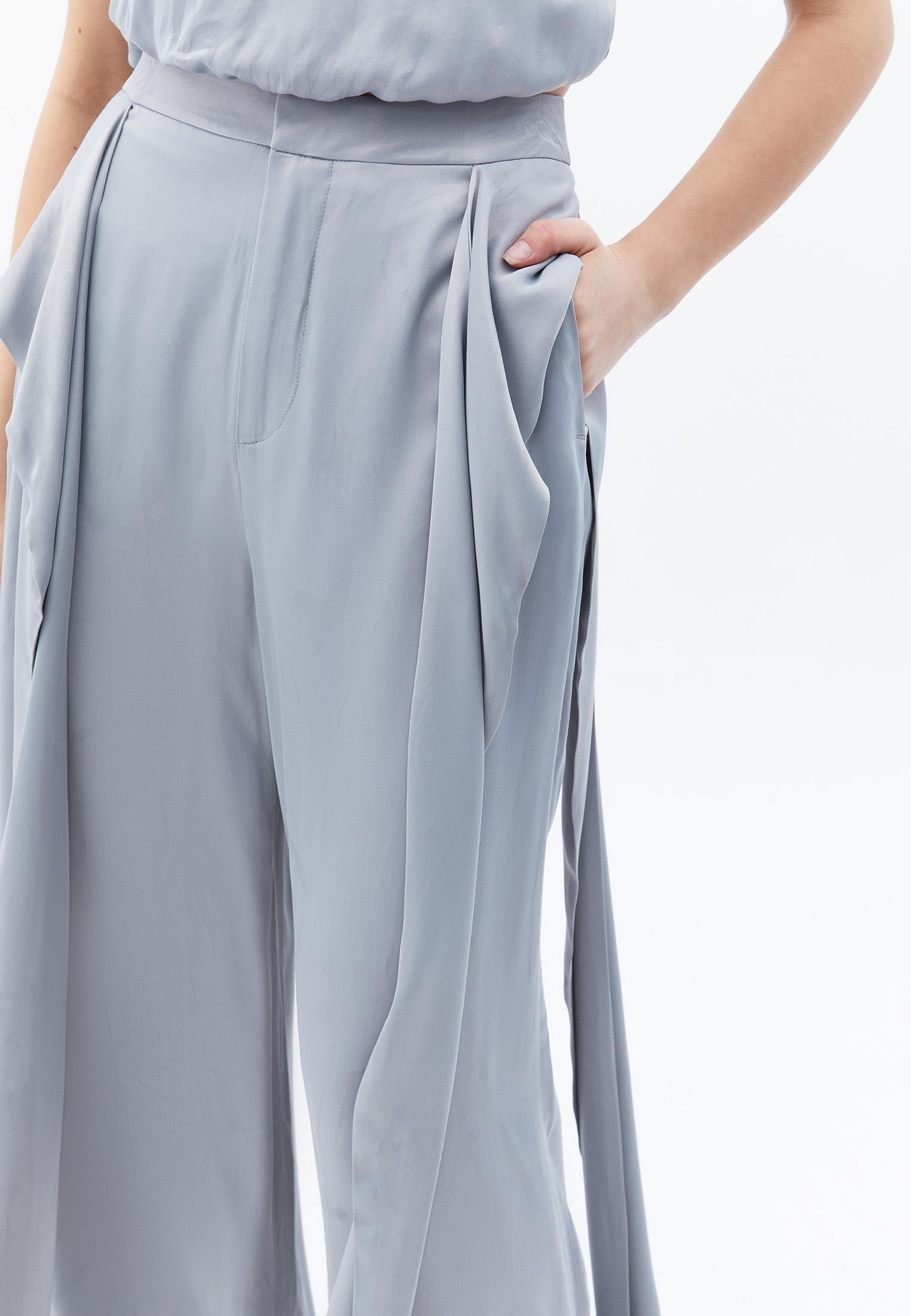 Belted Ultra High Waist Wide Leg Pants - ULTIMATE GRAY