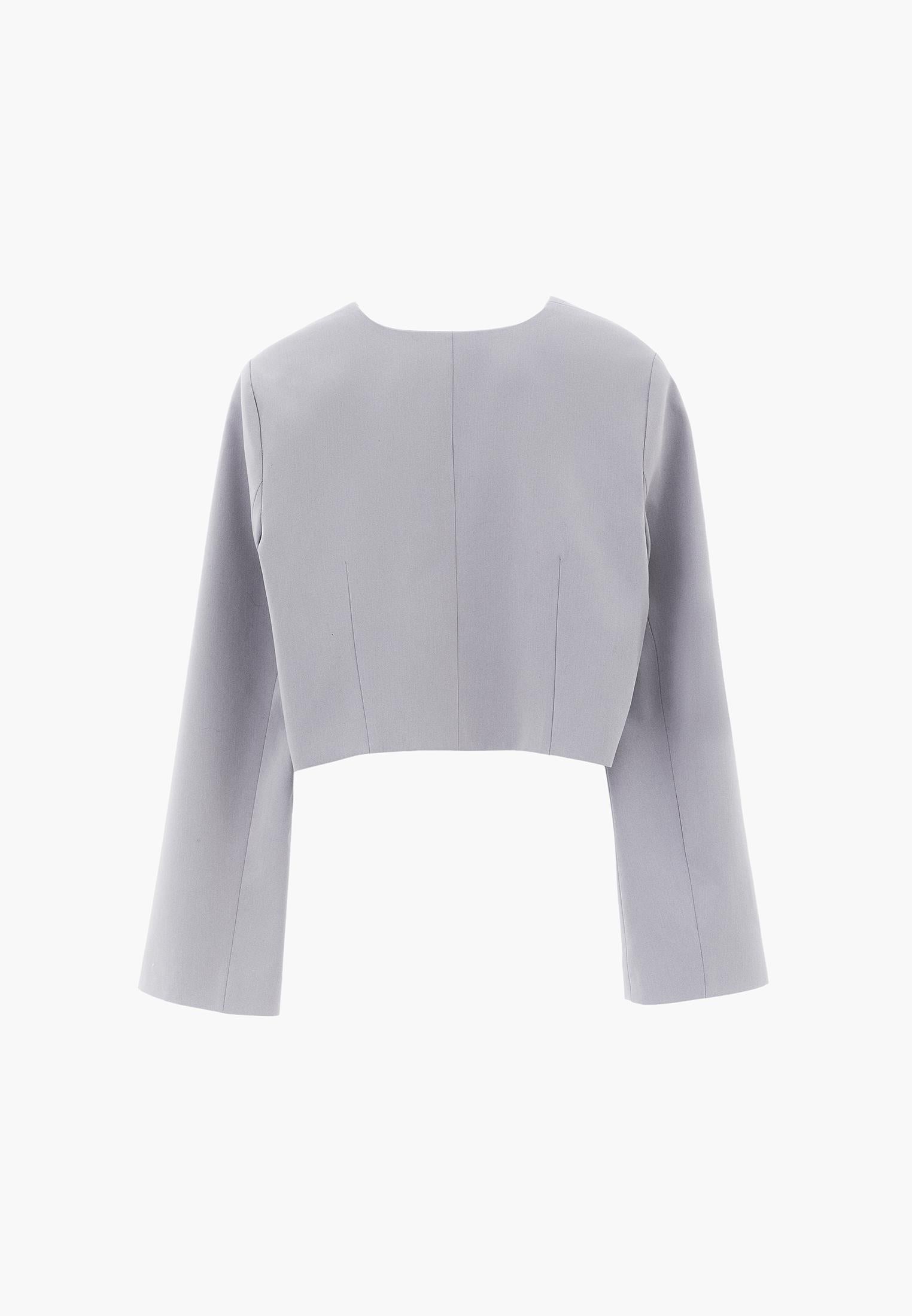 Short Blazer With Button Details - ULTIMATE GRAY