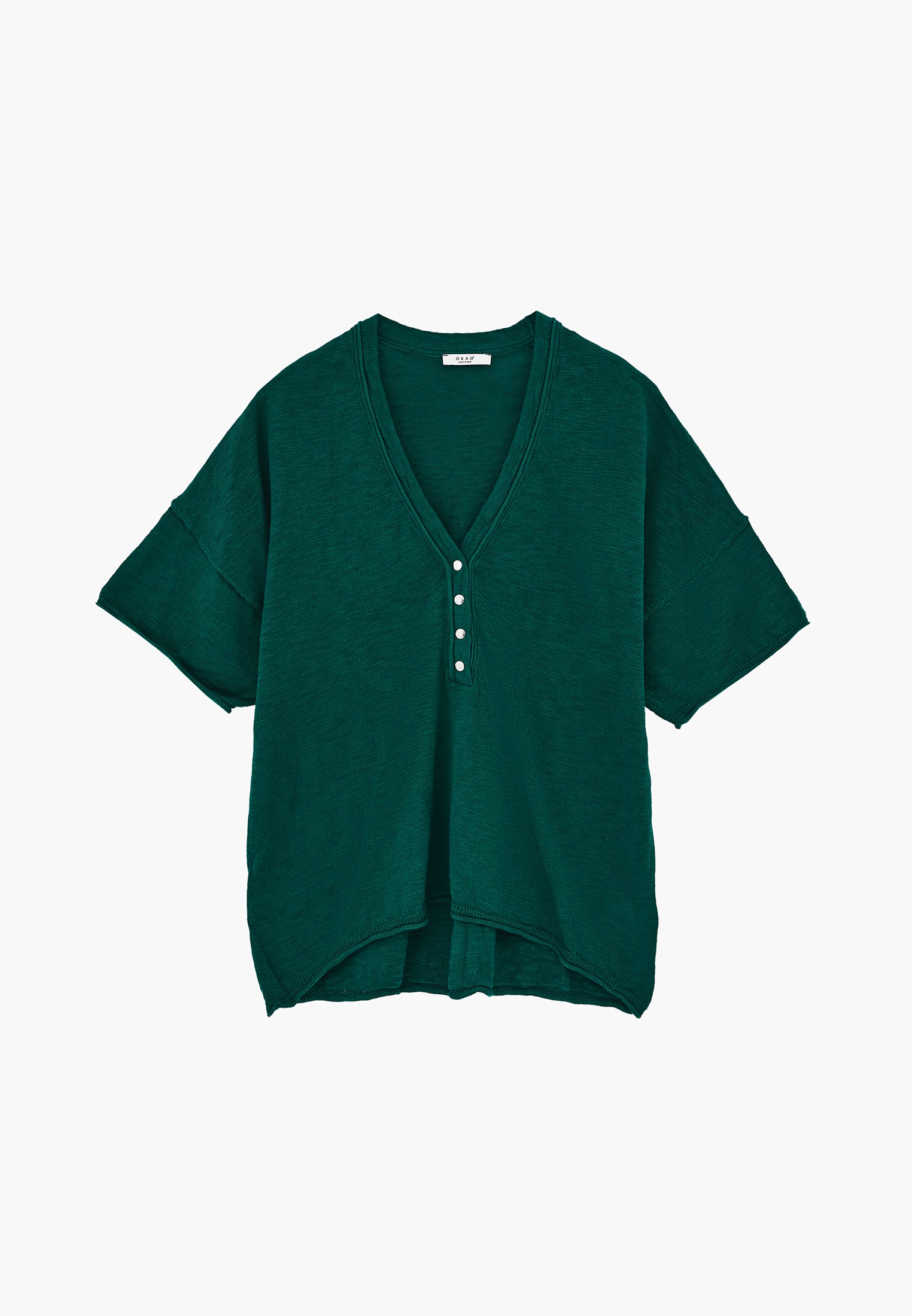 V Neck Short Sleeve T-Shirt Women Topwear - ULTRAMARINE GREEN