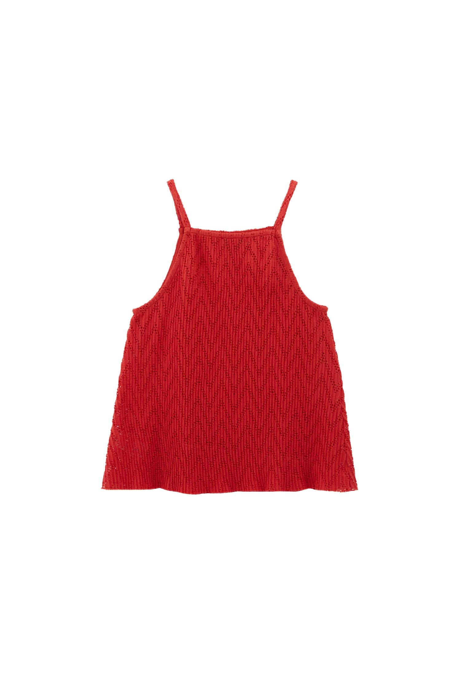 Halter Neck Cotton Tank Top - VALIANT POPPY