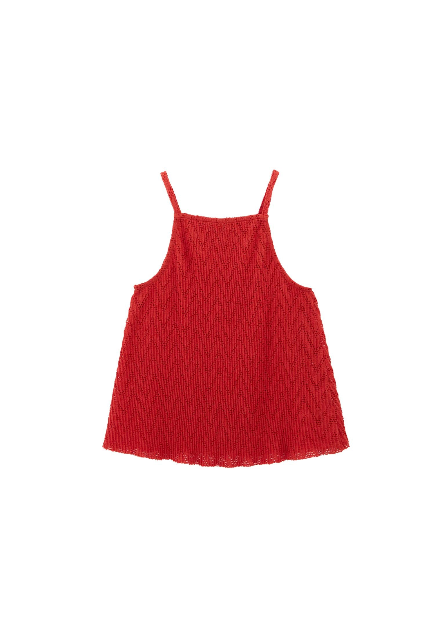 Halter Neck Cotton Tank Top - VALIANT POPPY