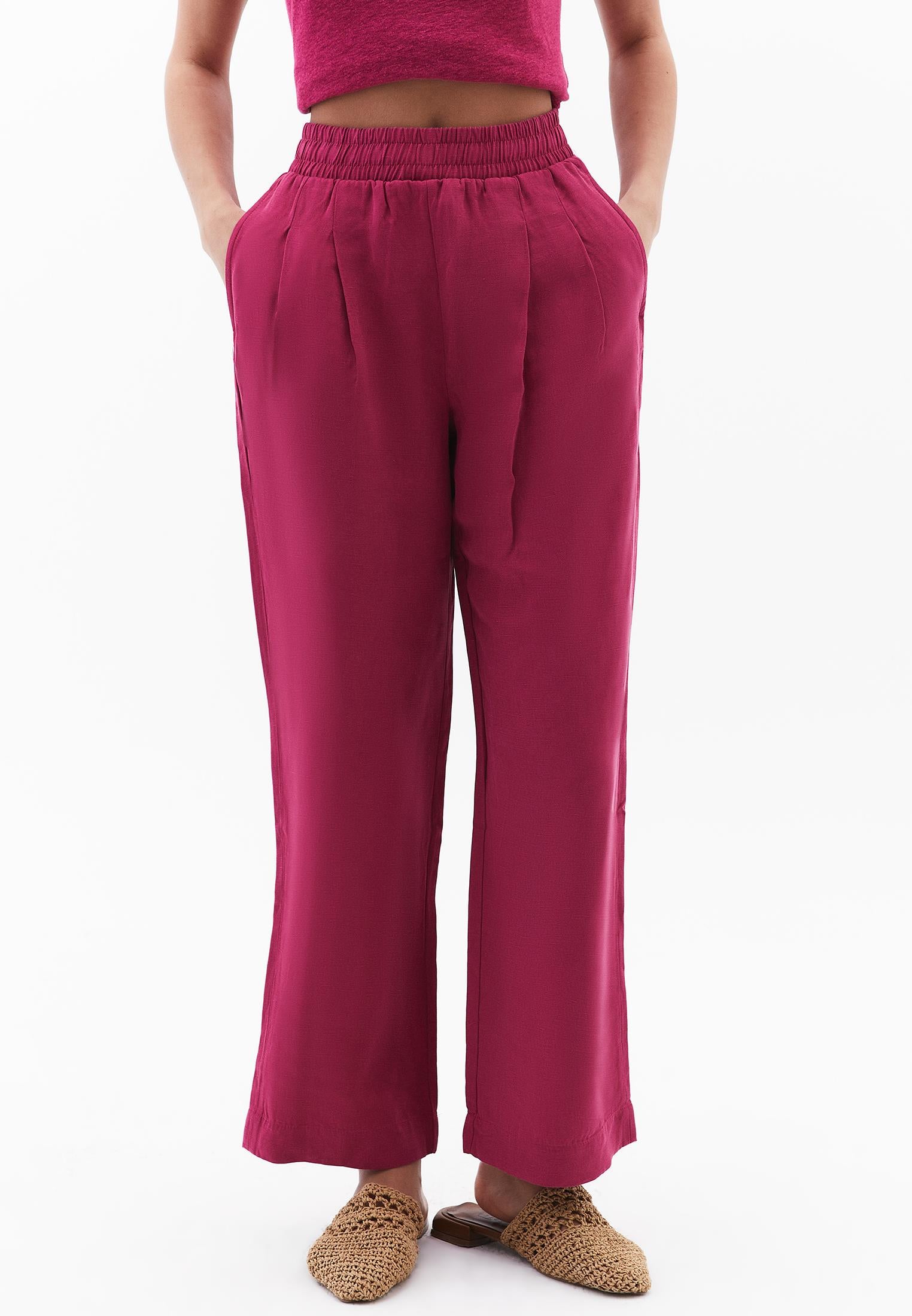 High Waist Straight Trousers With Pocket Detail - VIVACIOUS