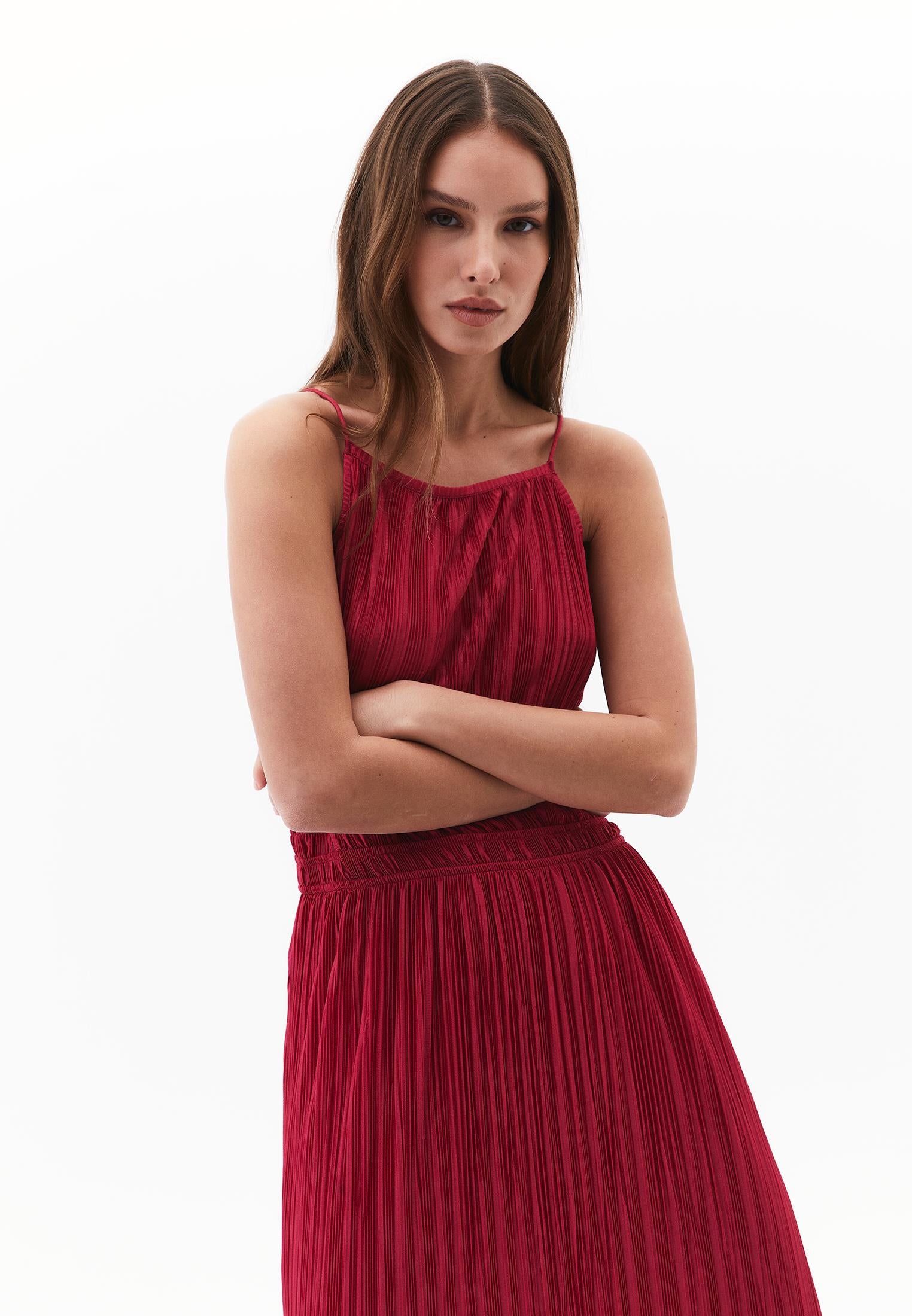 Halter Neck Long A-Line Dress - VIVACIOUS