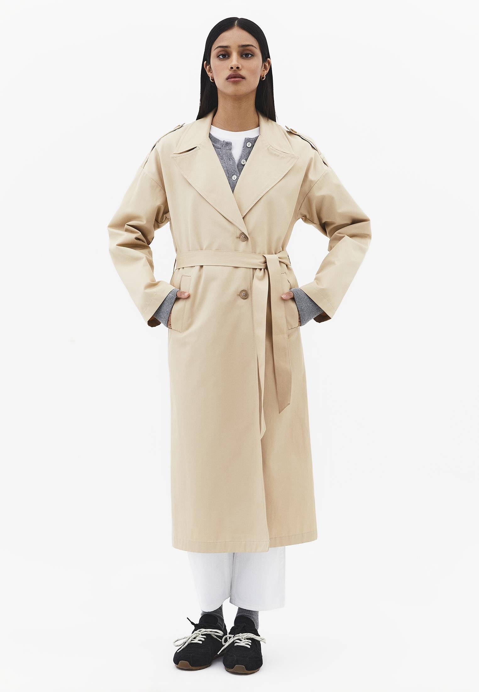 Buttoned Trenchcoat - WARM SAND