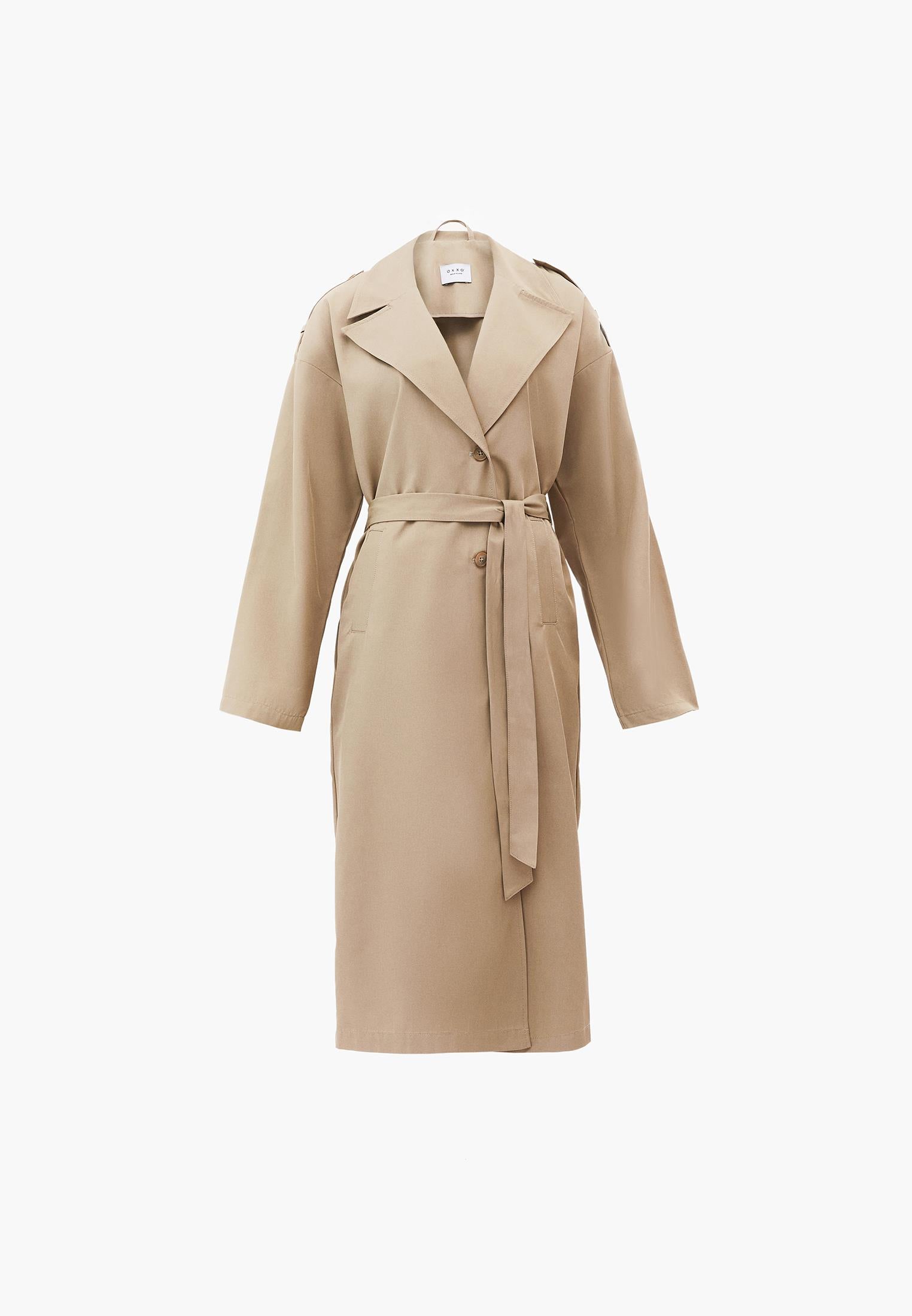 Buttoned Trenchcoat - WARM SAND
