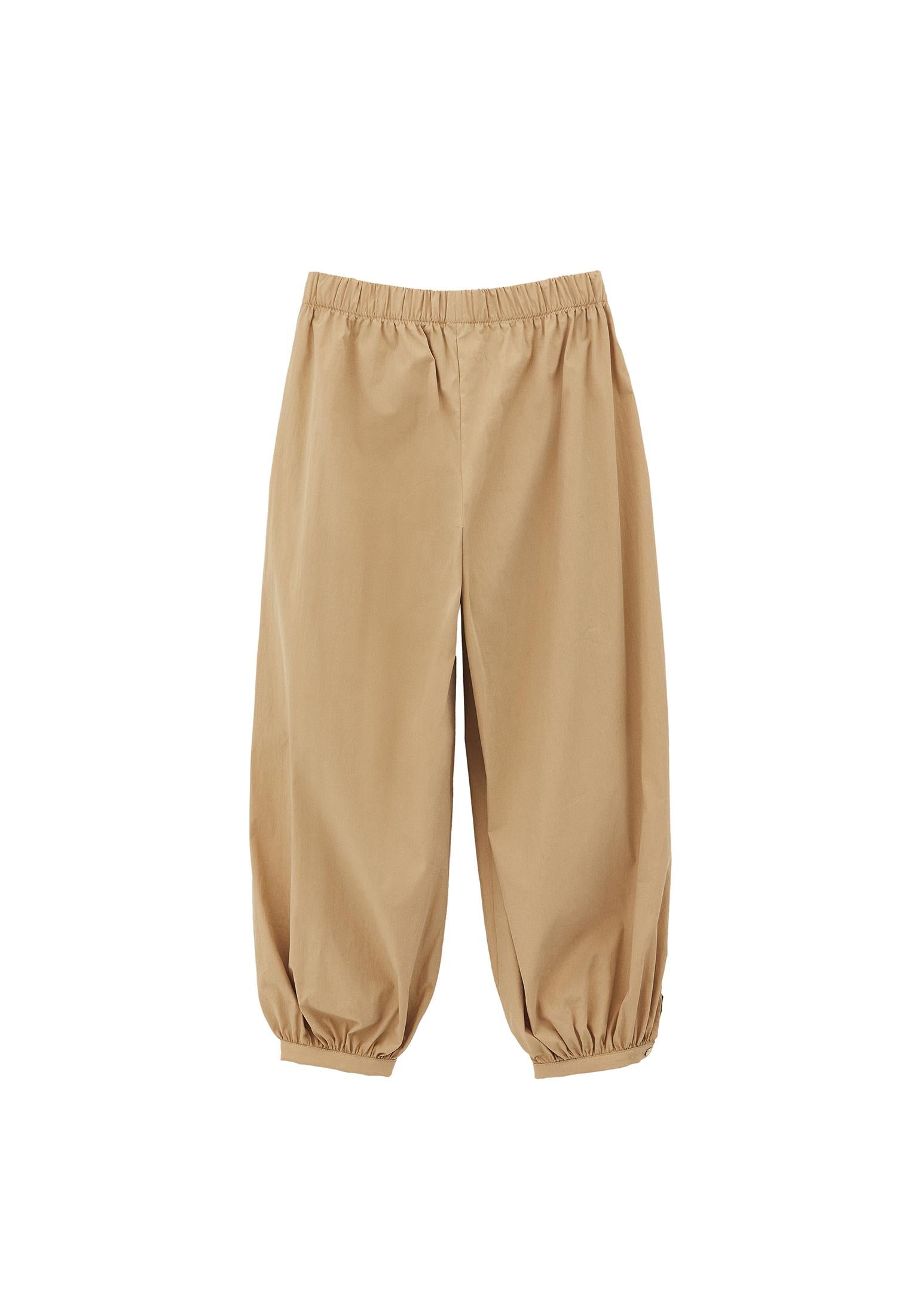 Jogger High Waist Long Trousers - WARM SAND
