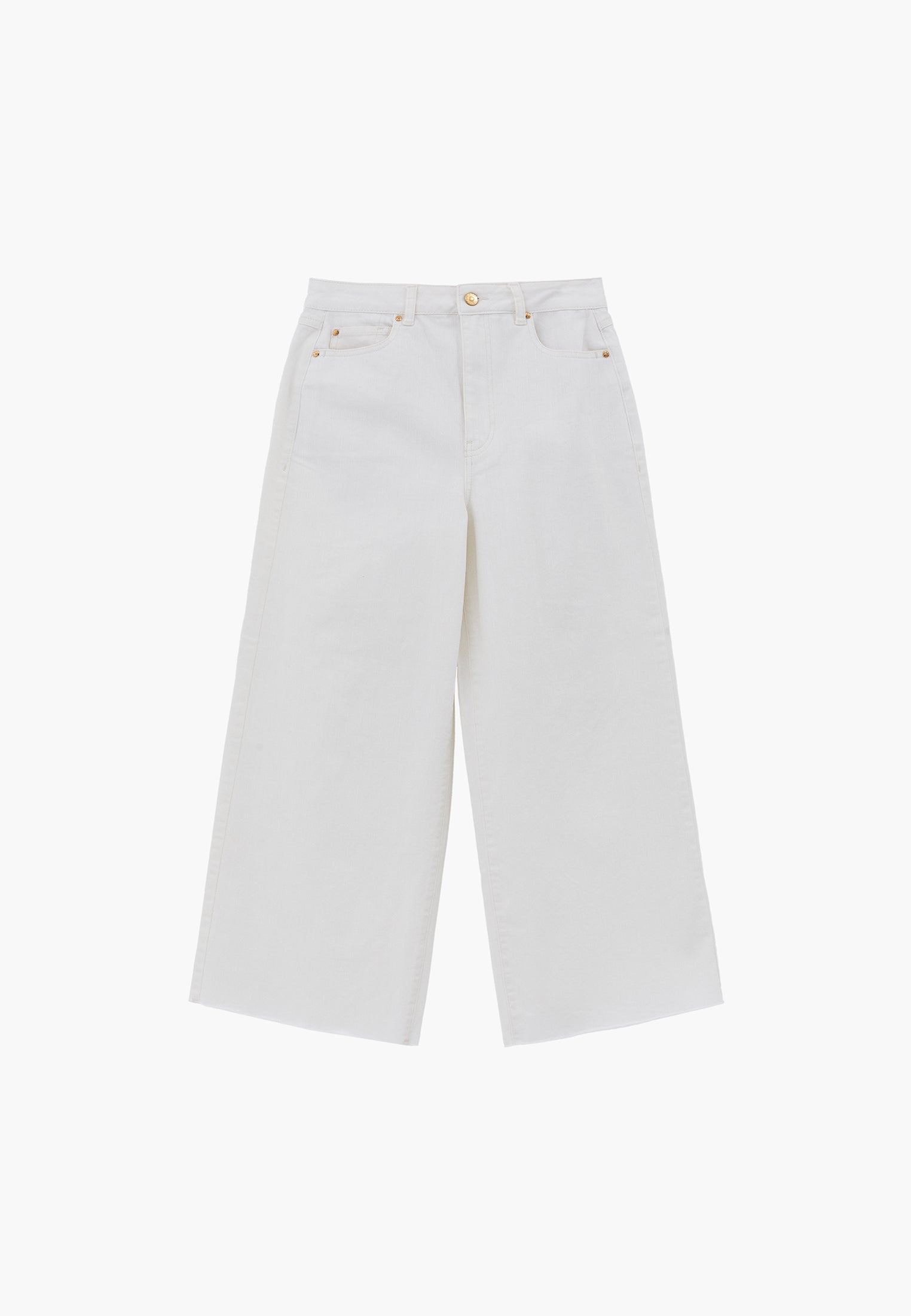 Wide Leg Ultra High Waist Pants - WHITE DENIM