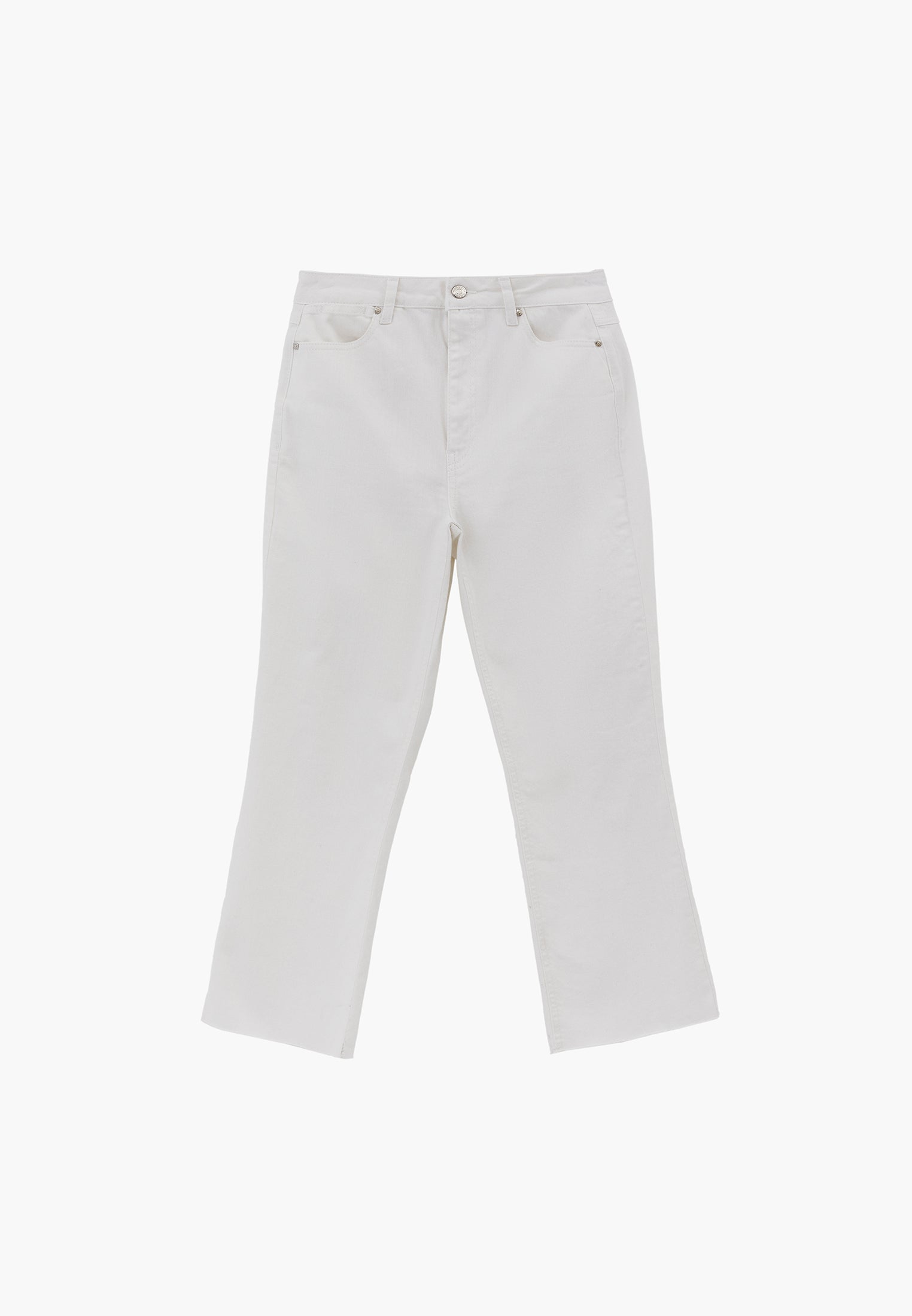 High Waist Kick Flare Denim Pants - WHITE DENIM