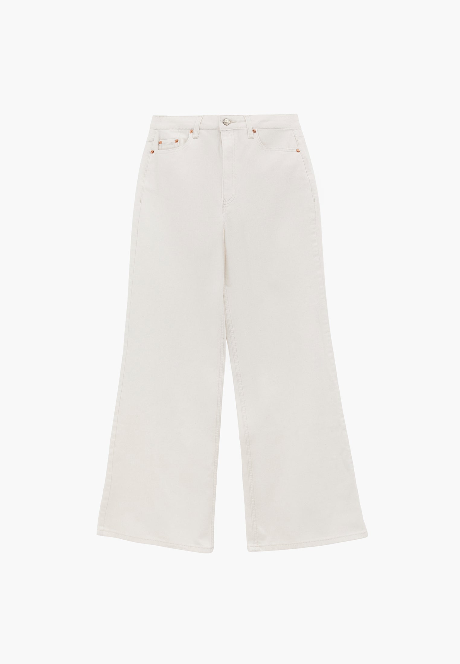 Wide Leg Pocket Detailed Pants - WHITE DENIM