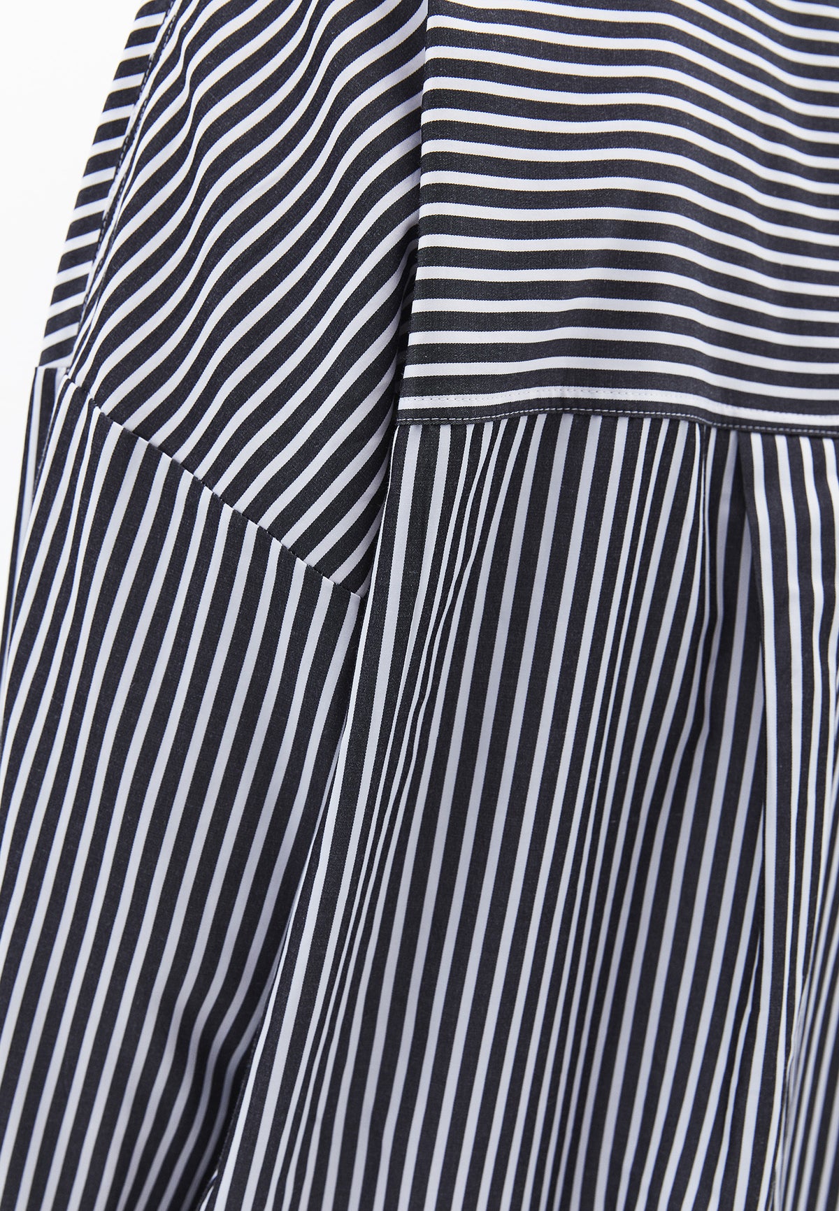Striped Oversize Shirt With Pocket Detail - BLACK/WHITE STRIPE