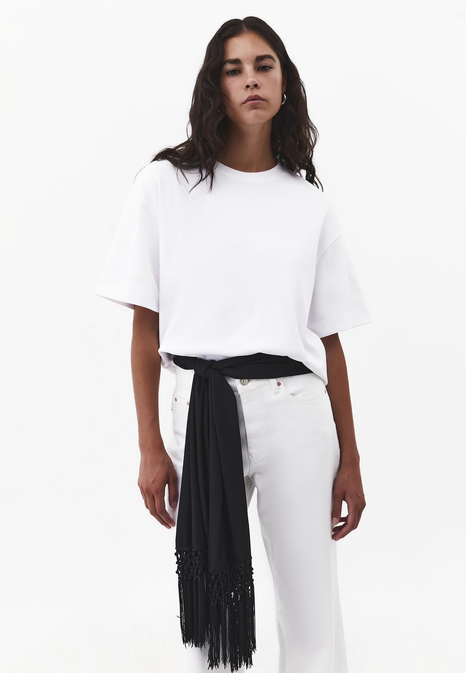 Oversize Crew Neck Short Sleeve T-Shirt - WHITE