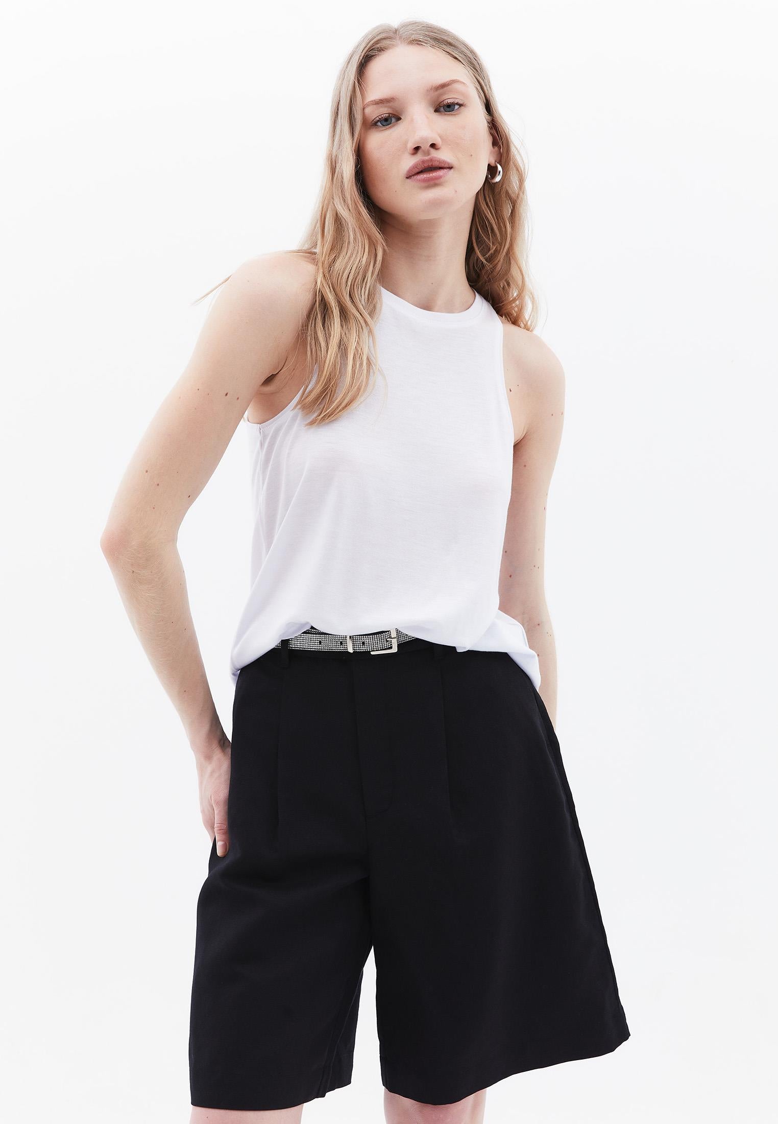 Loose Halter Neck Tank Top - WHITE