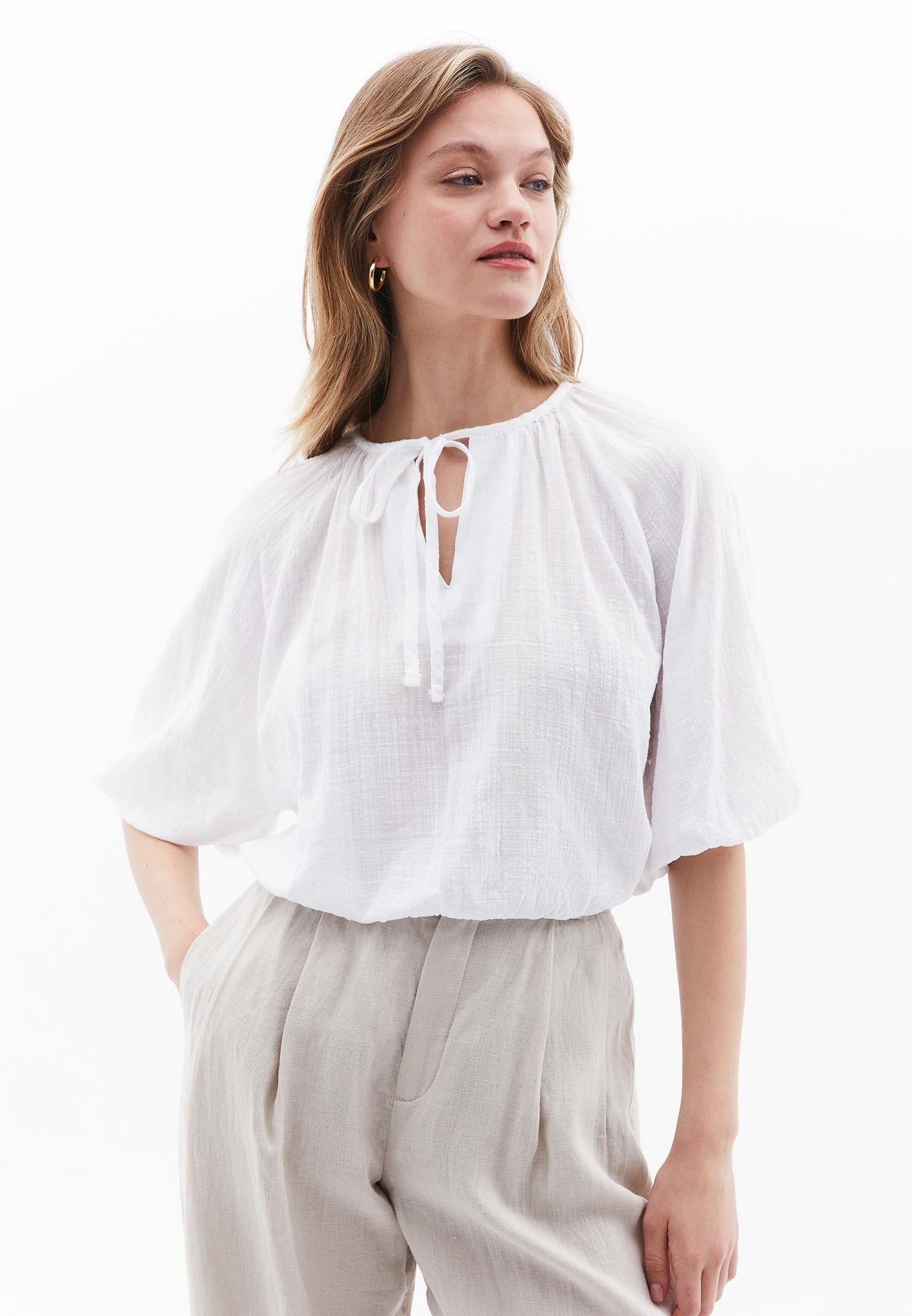 Tie Blouse - WHITE