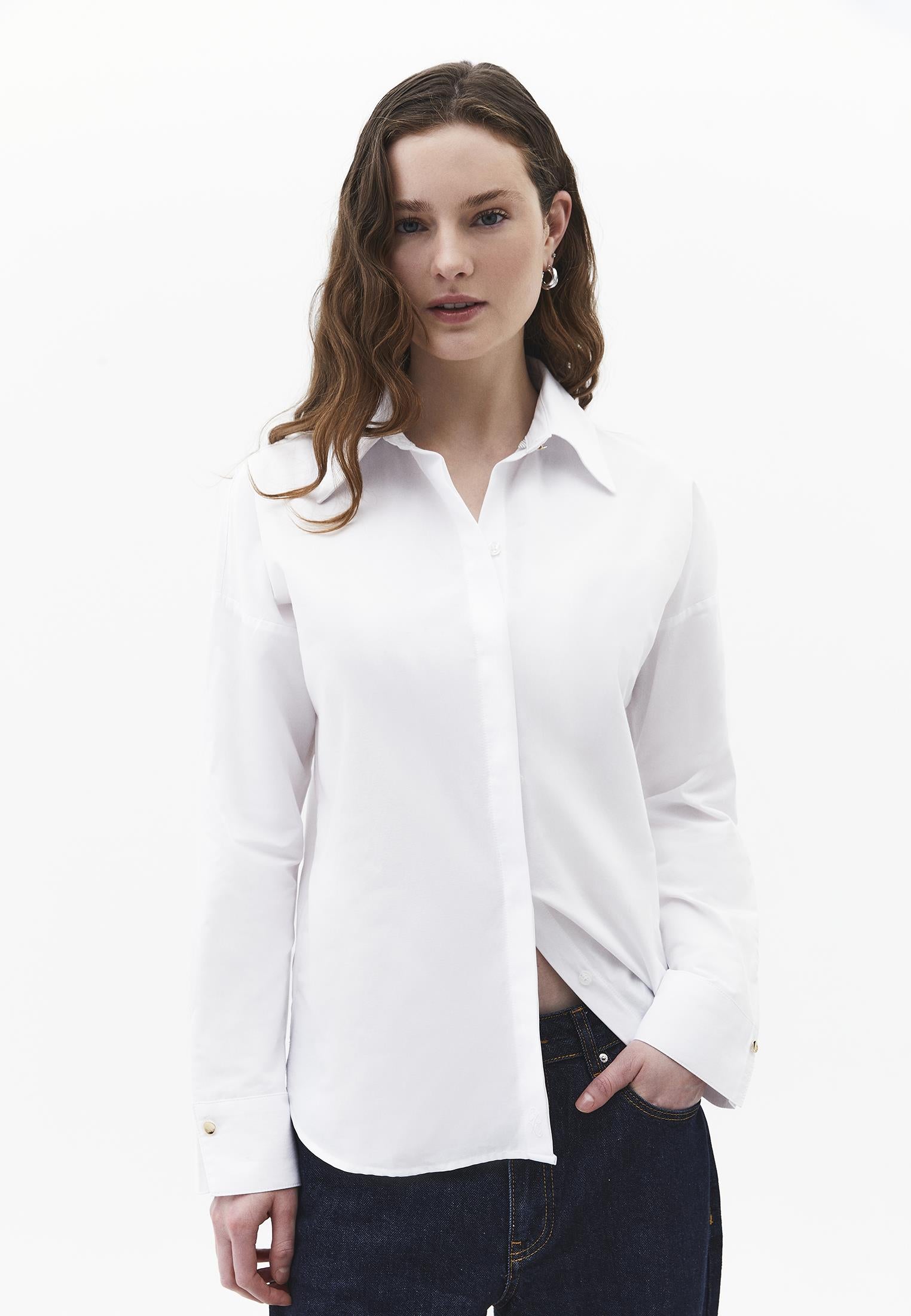 Loose Fit Button Detailed Shirt - WHITE