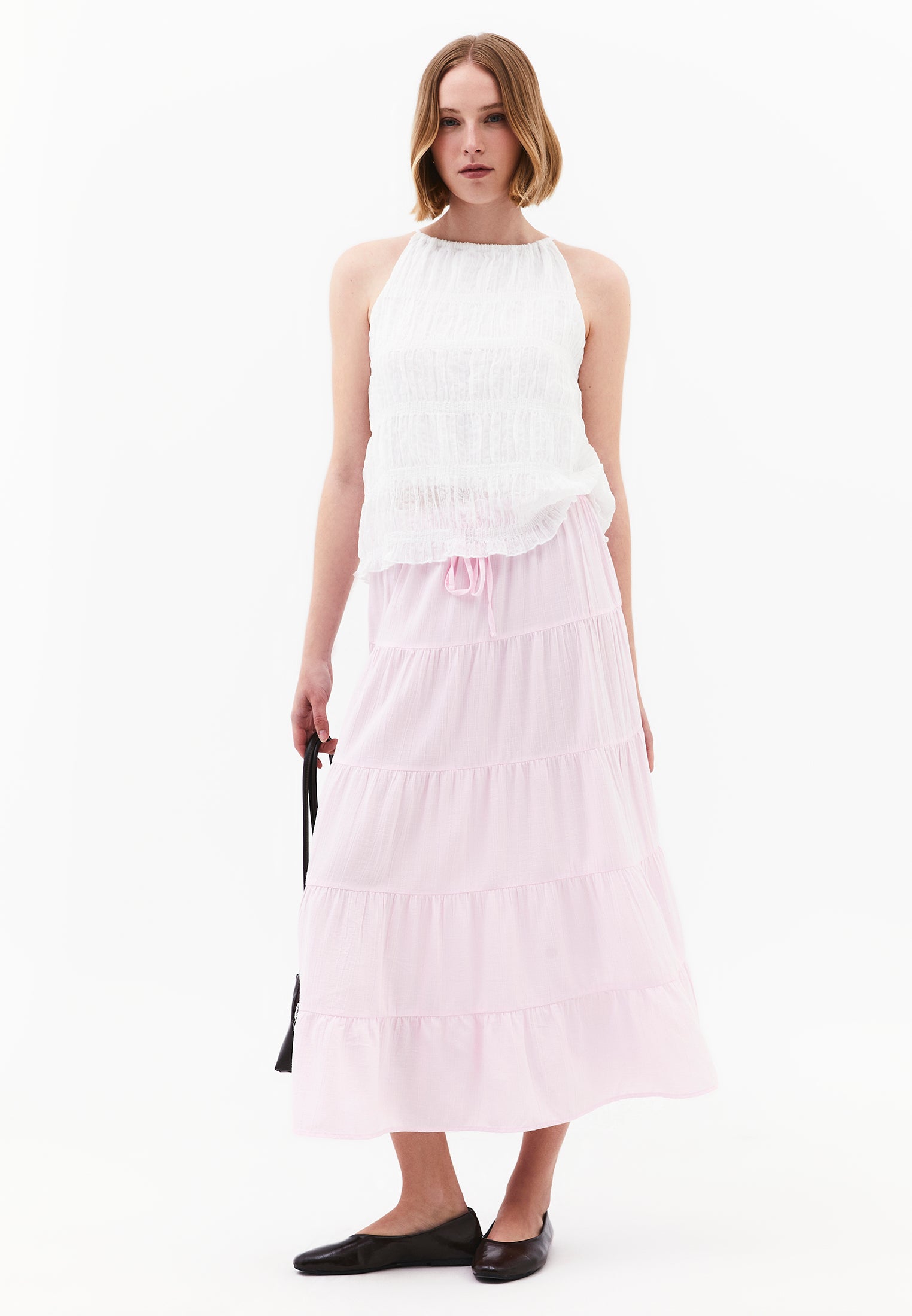 Sleeveless Halter Neck Blouse - WHITE